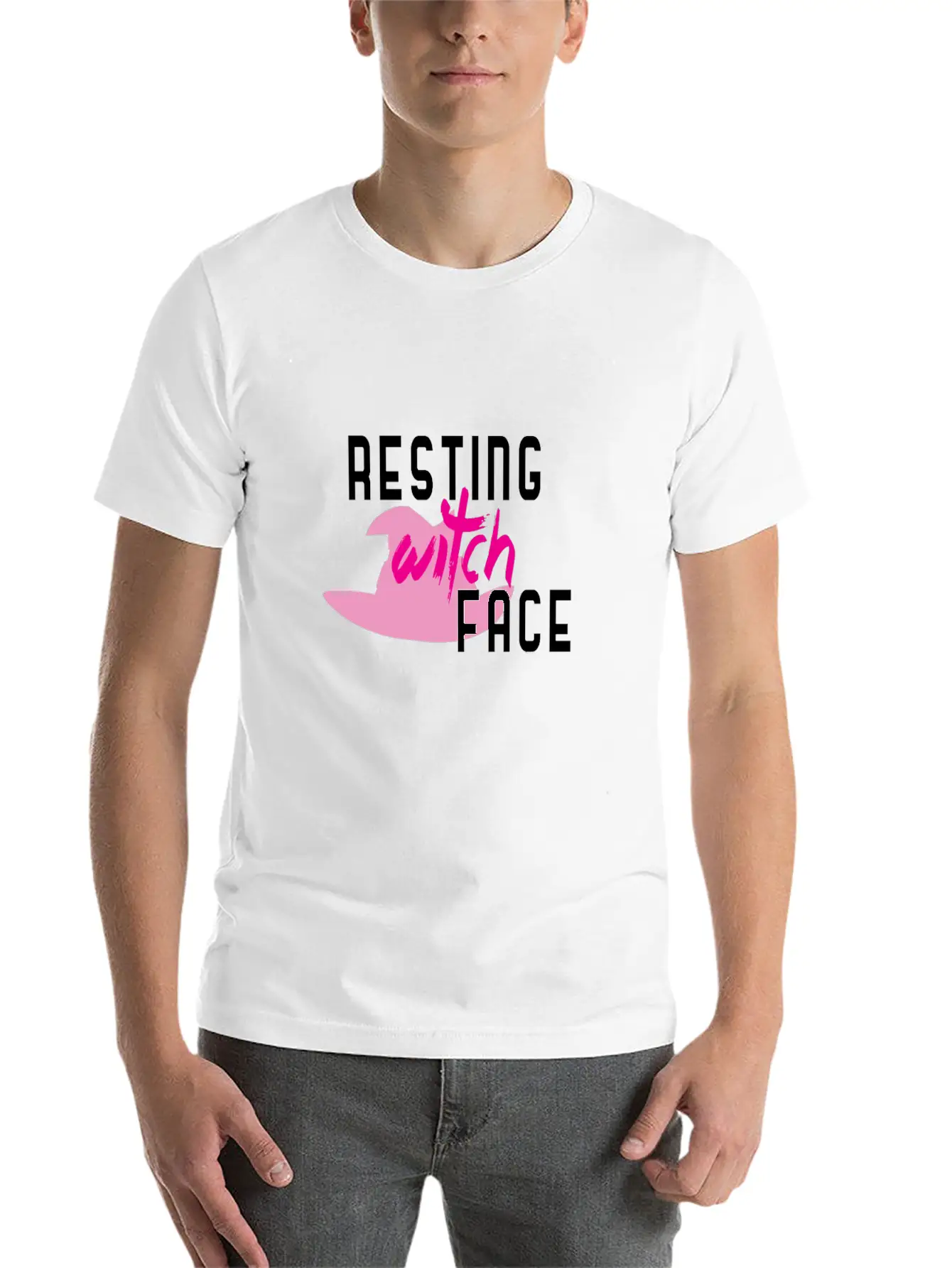 Resting Witch Face Halloween Basic Graphic T-Shirt – Daily Comfort In Soft Cotton