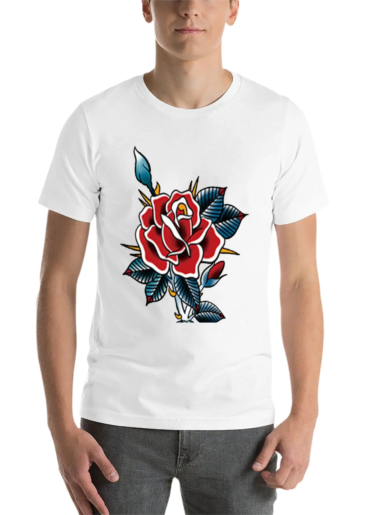 Rose Tattoo Classic Basic Graphic T-Shirt – Daily Comfort In Soft Cotton