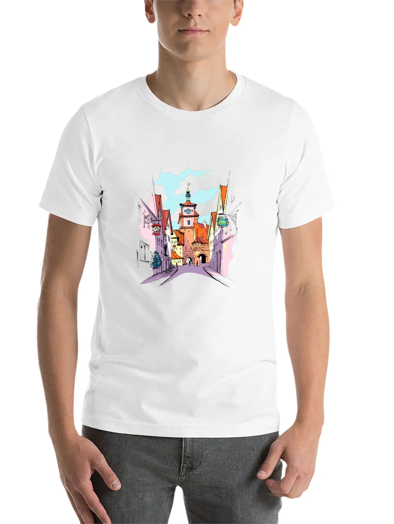 Rothenburg Ob Der Tauber In Germany Basic Graphic T-Shirt – Daily Comfort In Soft Cotton