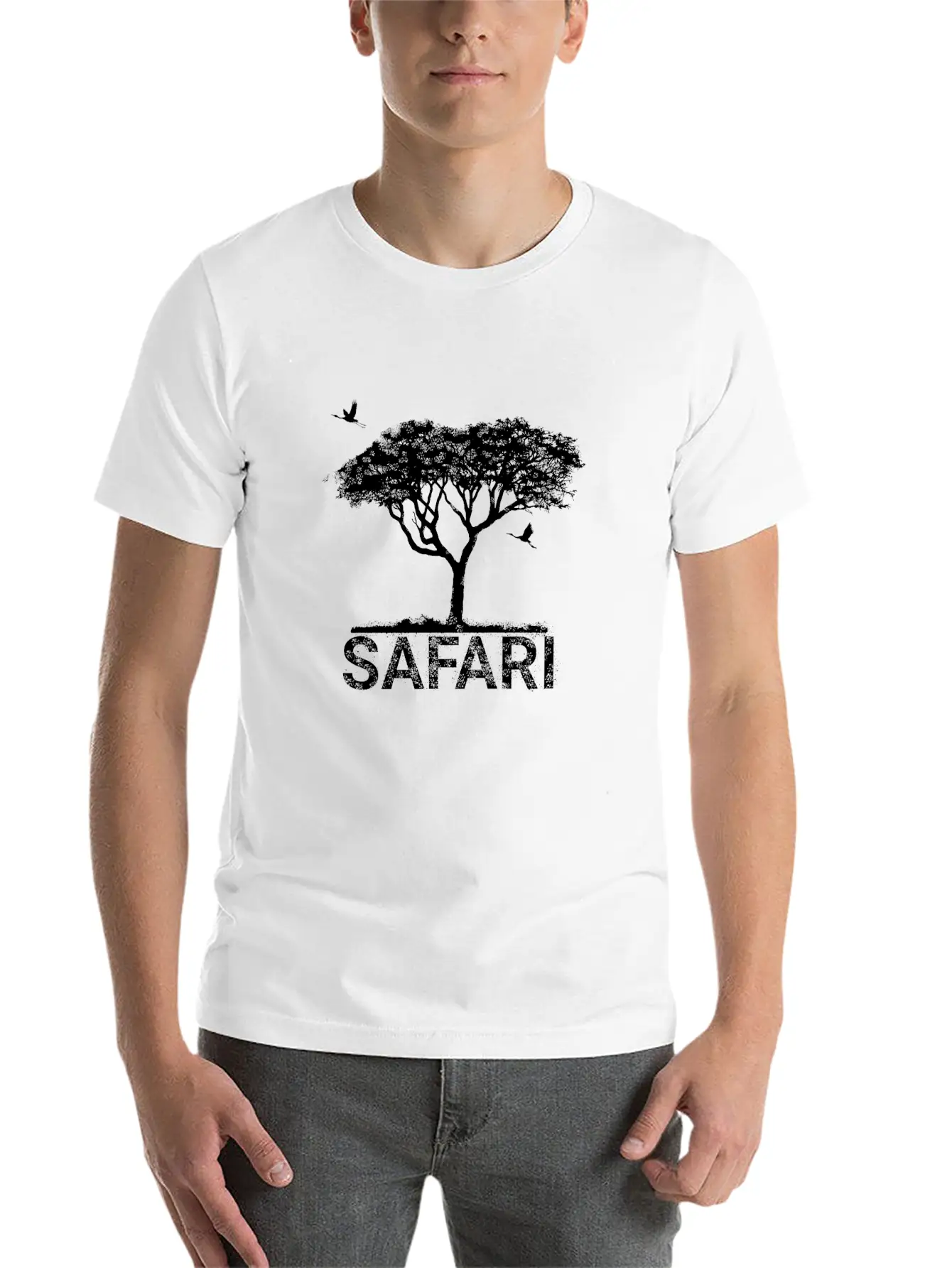 Safari African Tree; Romantic; Shadow; Animal; Sun Stylish Everyday T-Shirt – Unisex Basic Cotton Tee