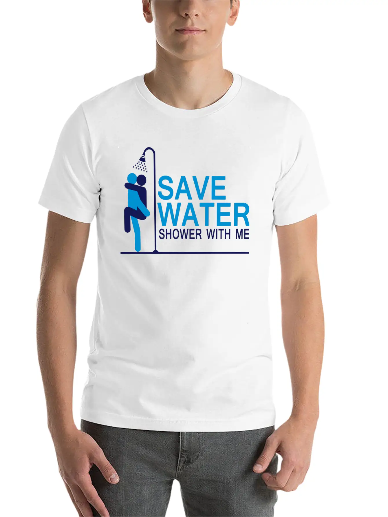 Save Water Shower With Me Stylish Everyday T-Shirt – Unisex Basic Cotton Tee