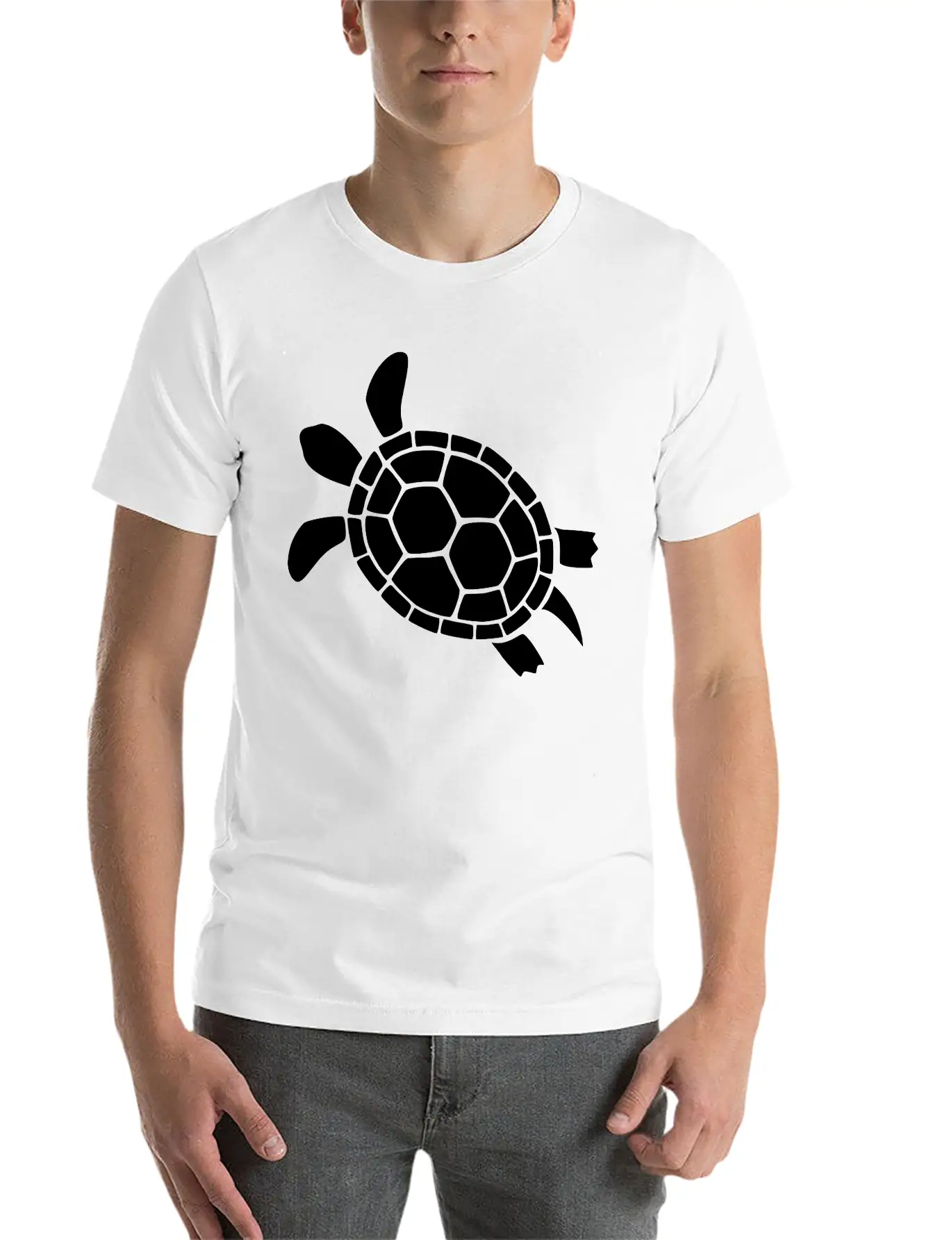 Sea Turtle Black Silhouette Relaxed Everyday Tee – Lightweight And Durable Cotton
