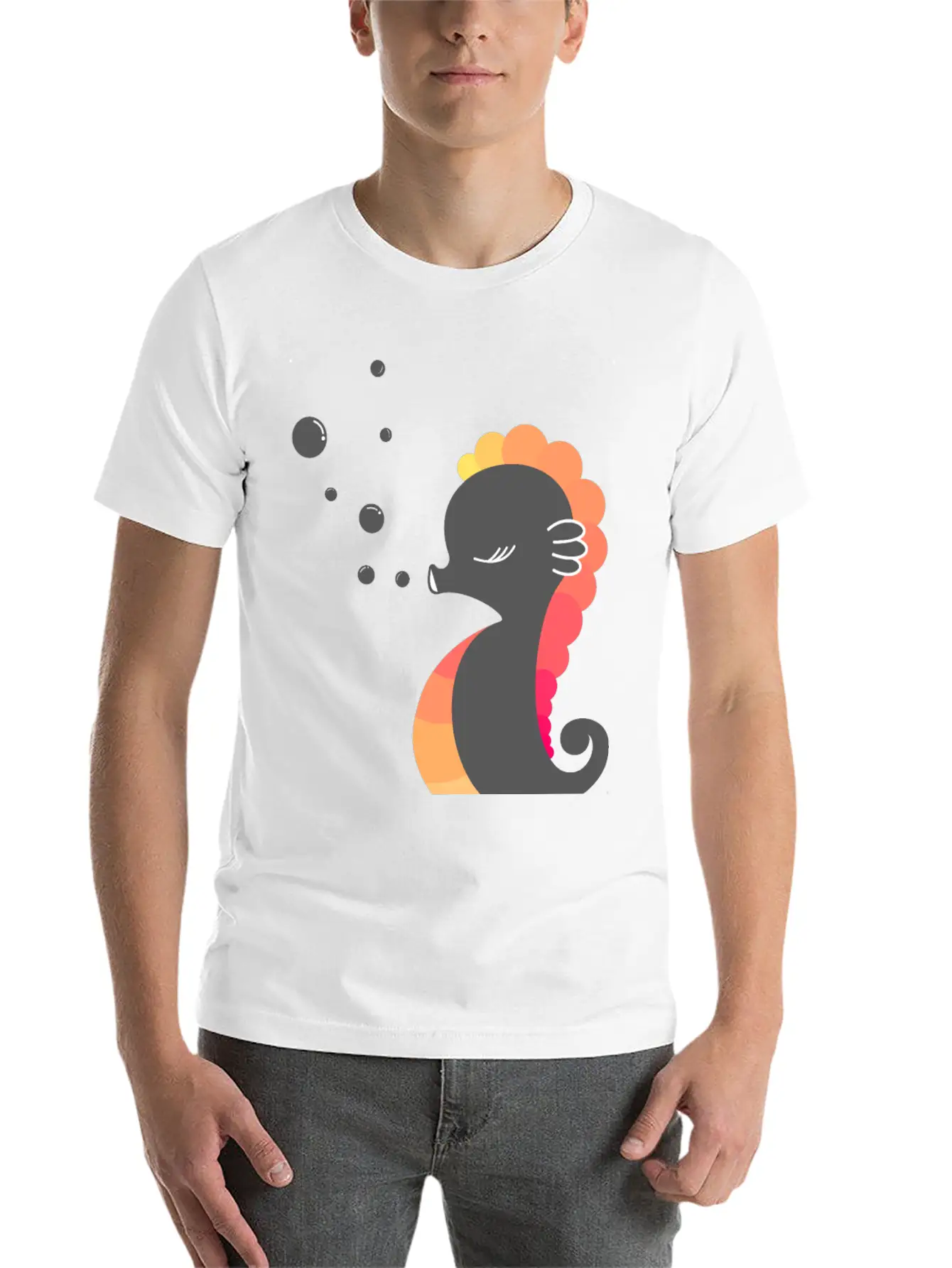 SEAHORSE REEF FISH AQUARIUM RAINBOW GIFT IDEA Essential Cotton Tee For Daily Outfits – Unisex Style