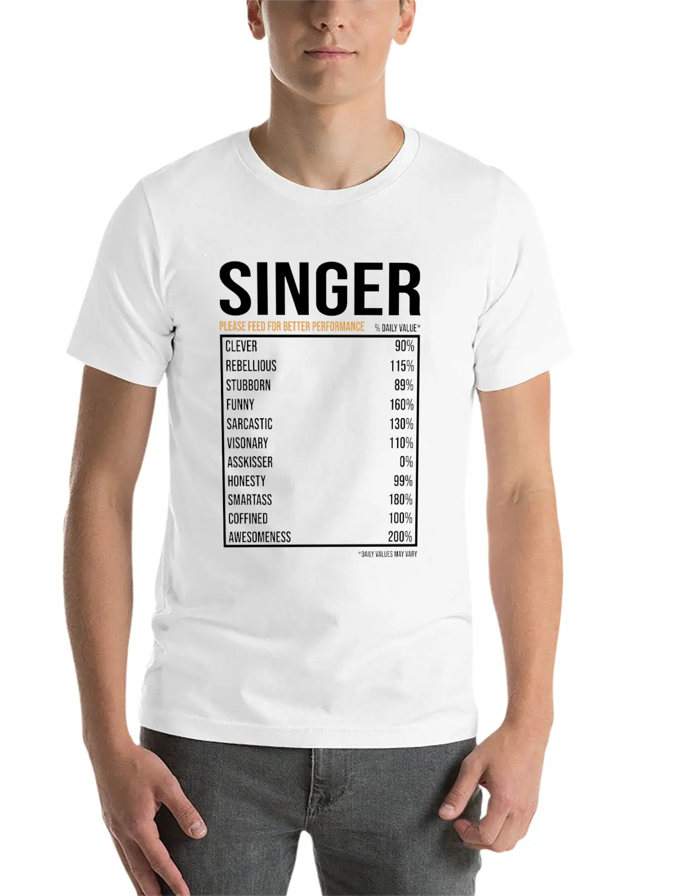 Singer Daily Value Funny Singer Stylish Everyday T-Shirt – Unisex Basic Cotton Tee