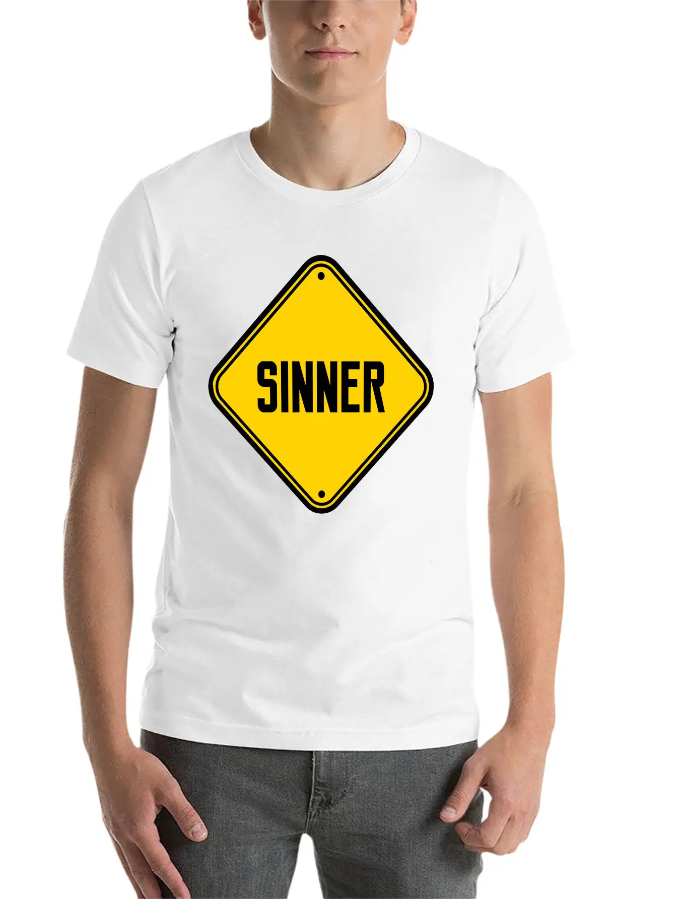 Sinner Note Sign Stylish Everyday T-Shirt – Unisex Basic Cotton Tee