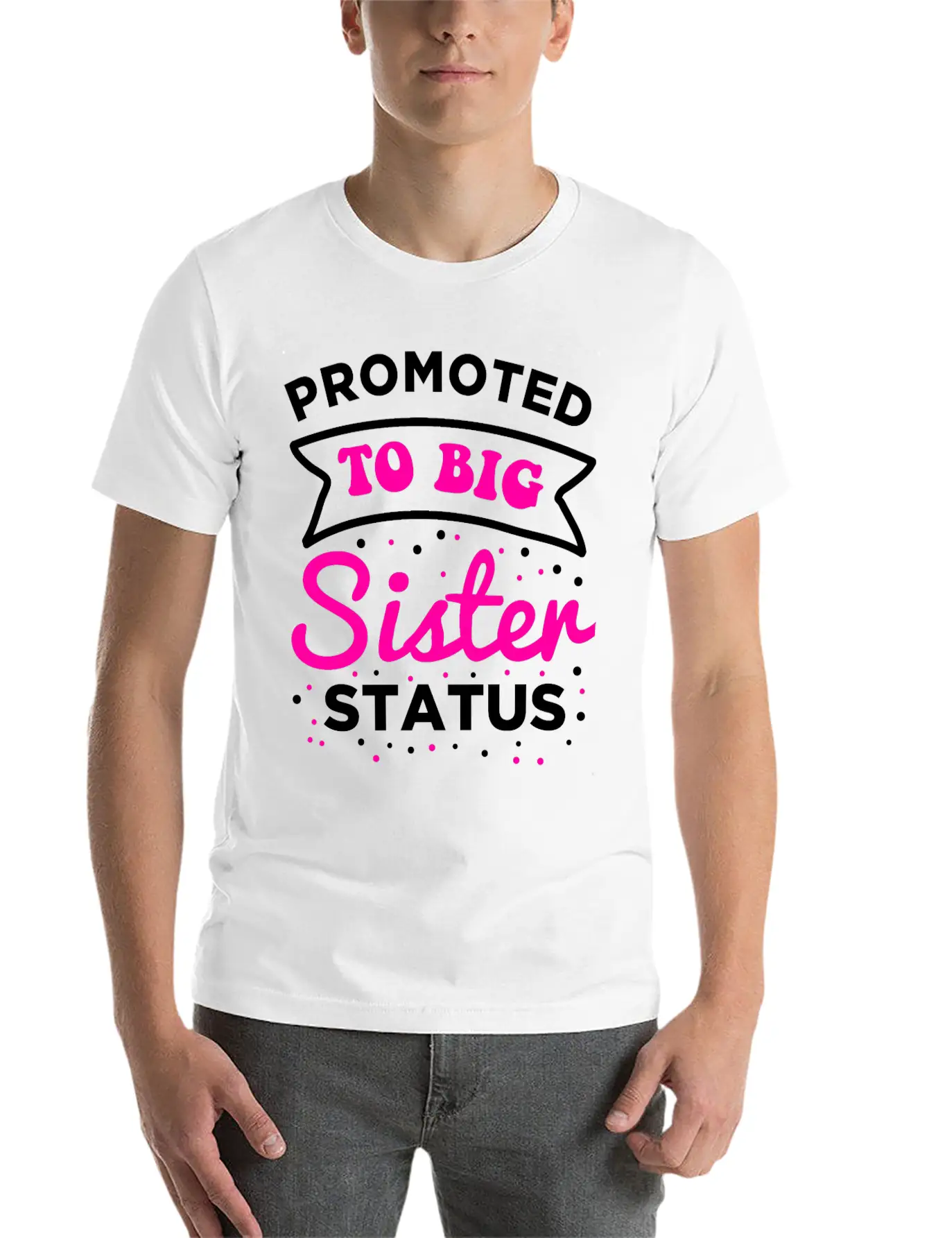 Sister Promoted To Be Sister Essential Cotton Tee For Daily Outfits – Unisex Style
