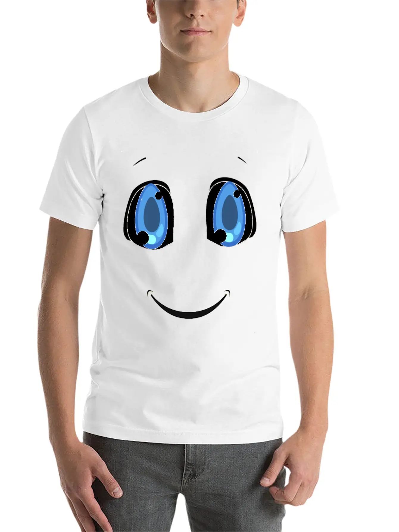 Smilling Face T-Shirt Stylish Everyday T-Shirt – Unisex Basic Cotton Tee