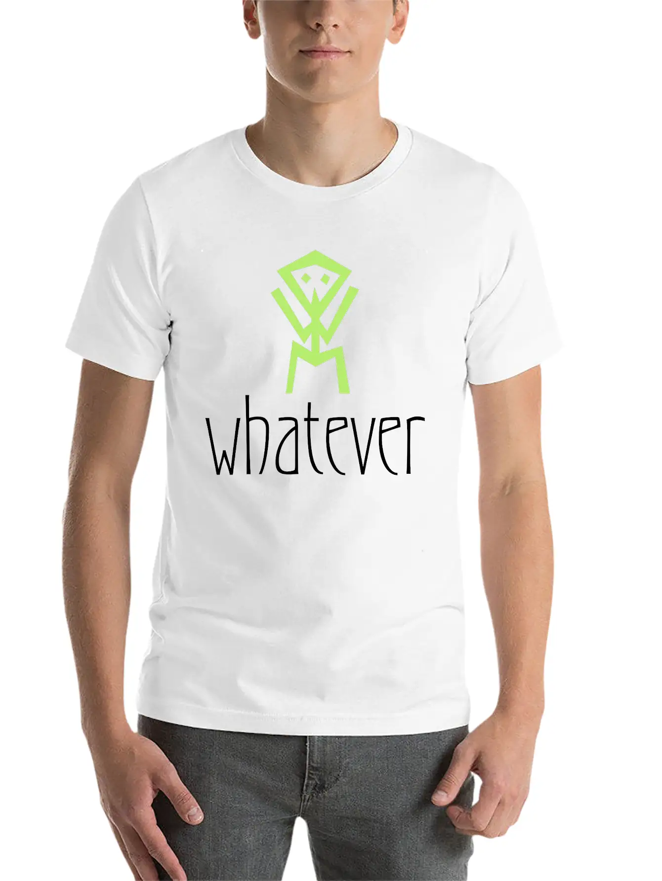 Stick Figure Whatever Symbol Stylish Everyday T-Shirt – Unisex Basic Cotton Tee
