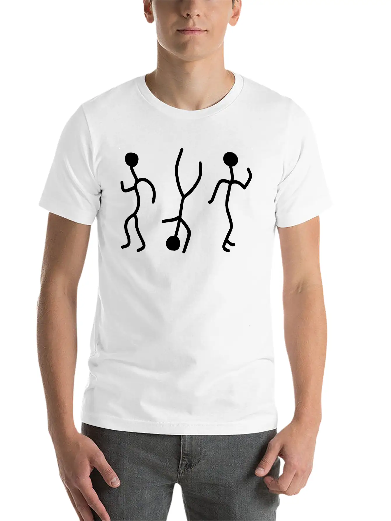 Stick Figures Dance Basic Graphic T-Shirt – Daily Comfort In Soft Cotton