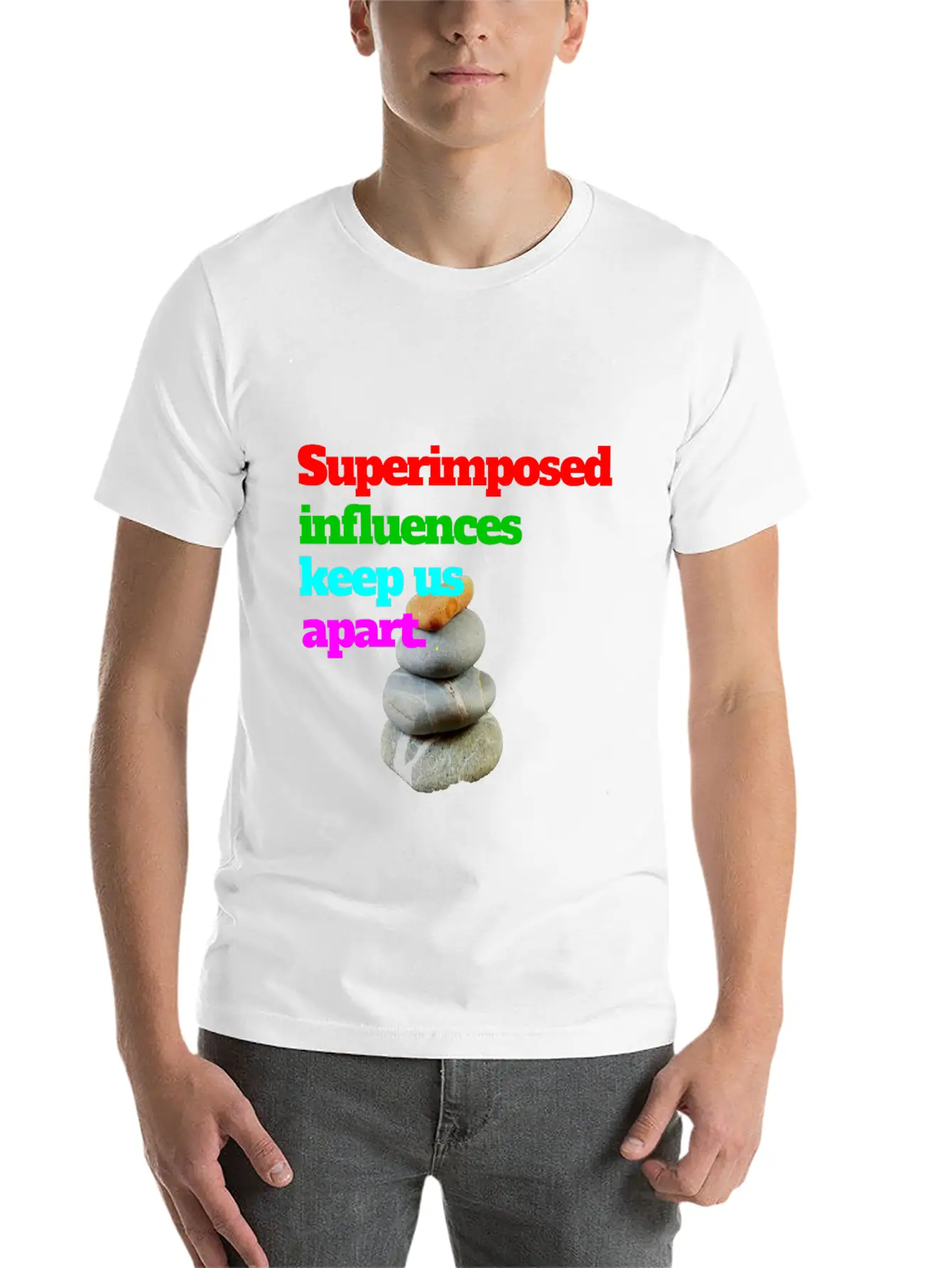SUPERIMPOSED-colored Stylish Everyday T-Shirt – Unisex Basic Cotton Tee
