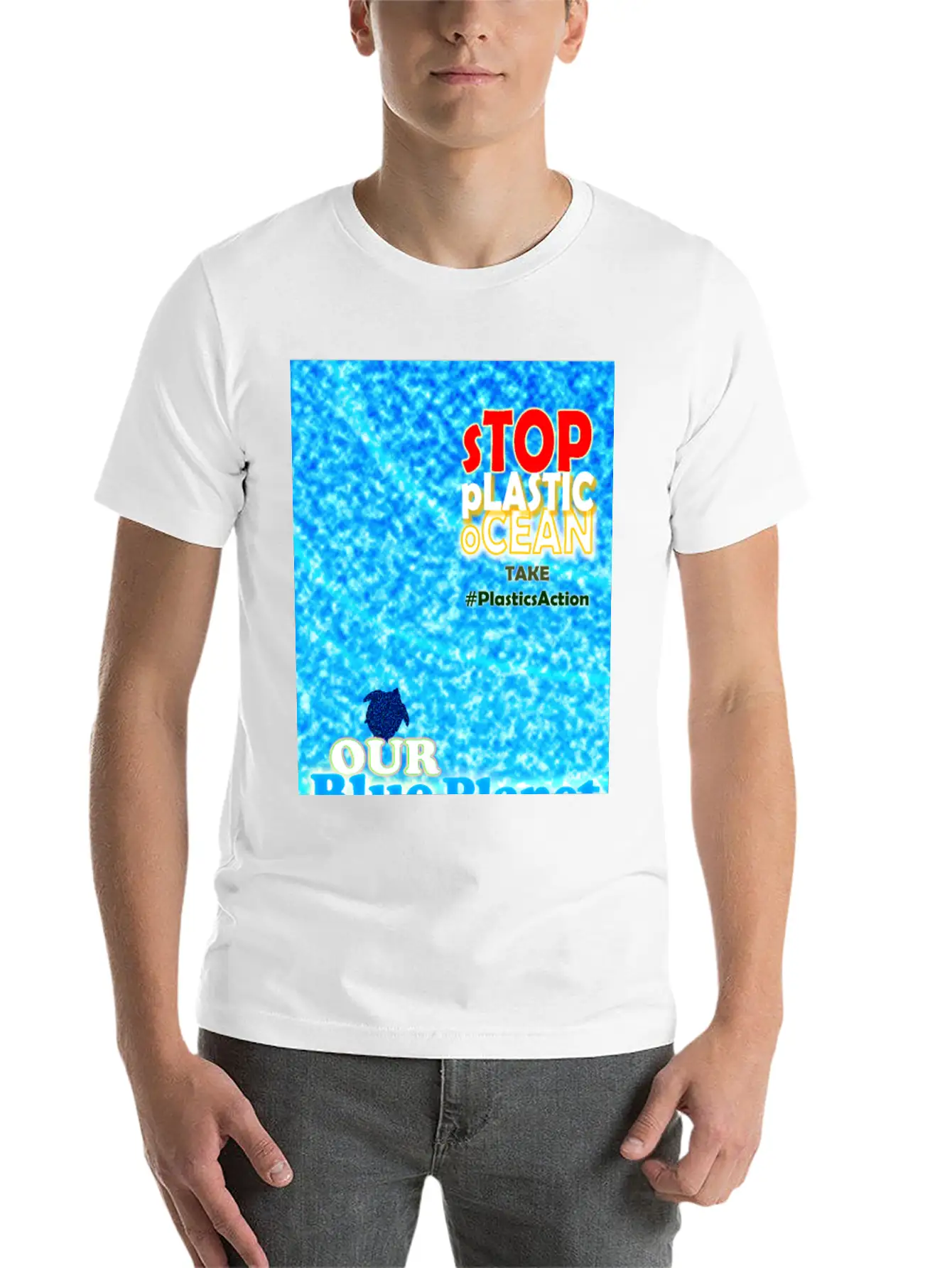 Take Plastics Action - Safe The Planet Basic Graphic T-Shirt – Daily Comfort In Soft Cotton