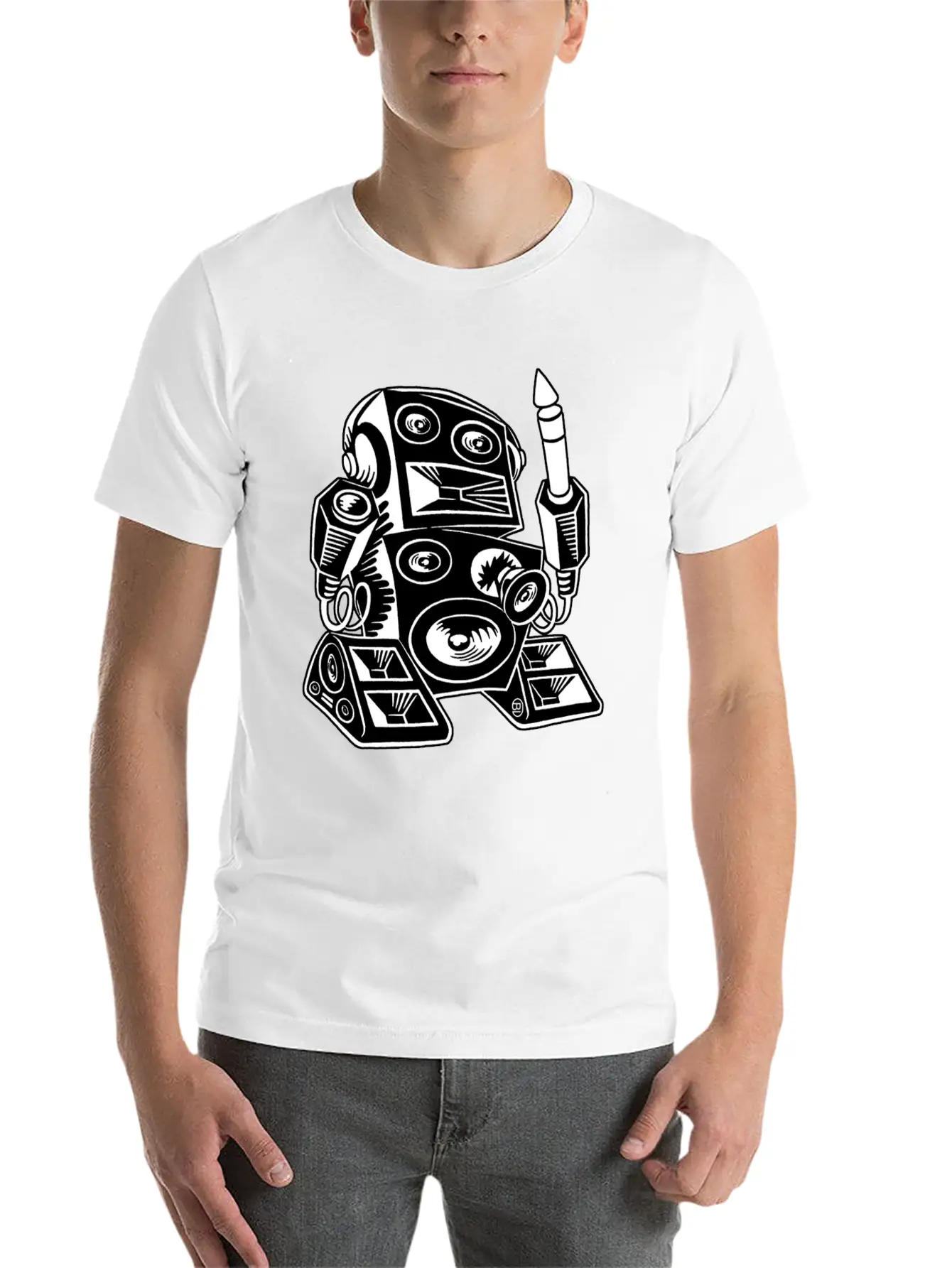 Techno Robot I Basic Graphic T-Shirt – Daily Comfort In Soft Cotton