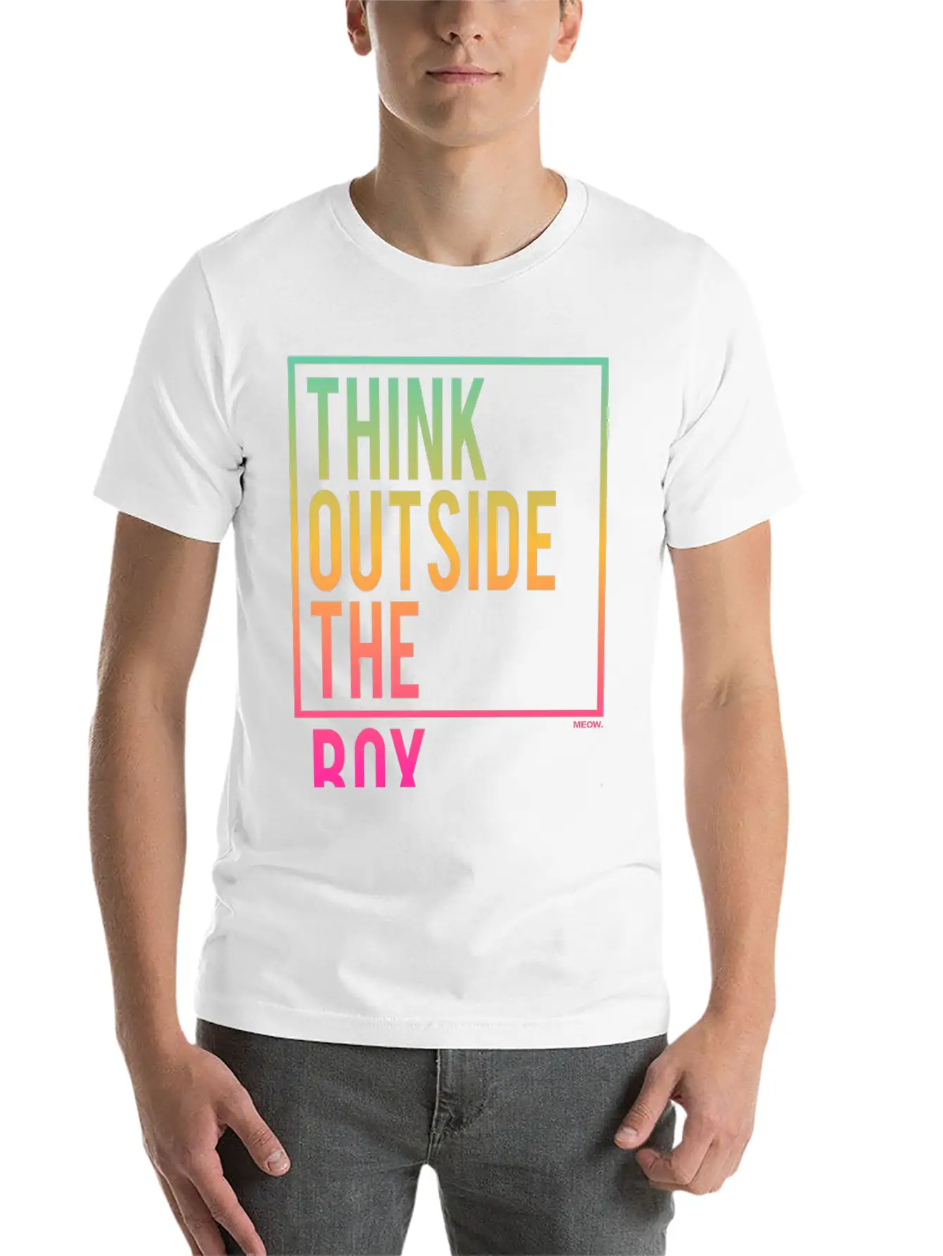 Think Outside The Box Stylish Everyday T-Shirt – Unisex Basic Cotton Tee