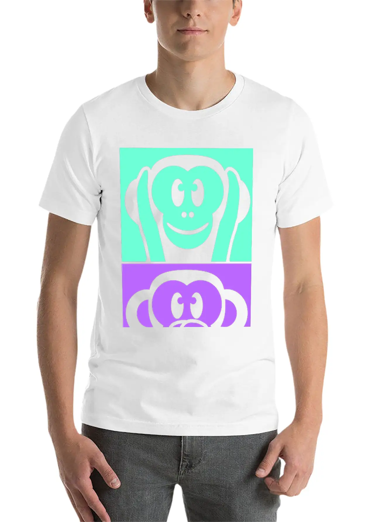 Three Wise Monkeys See Hear Speak No Evil 3 Apes Stylish Everyday T-Shirt – Unisex Basic Cotton Tee