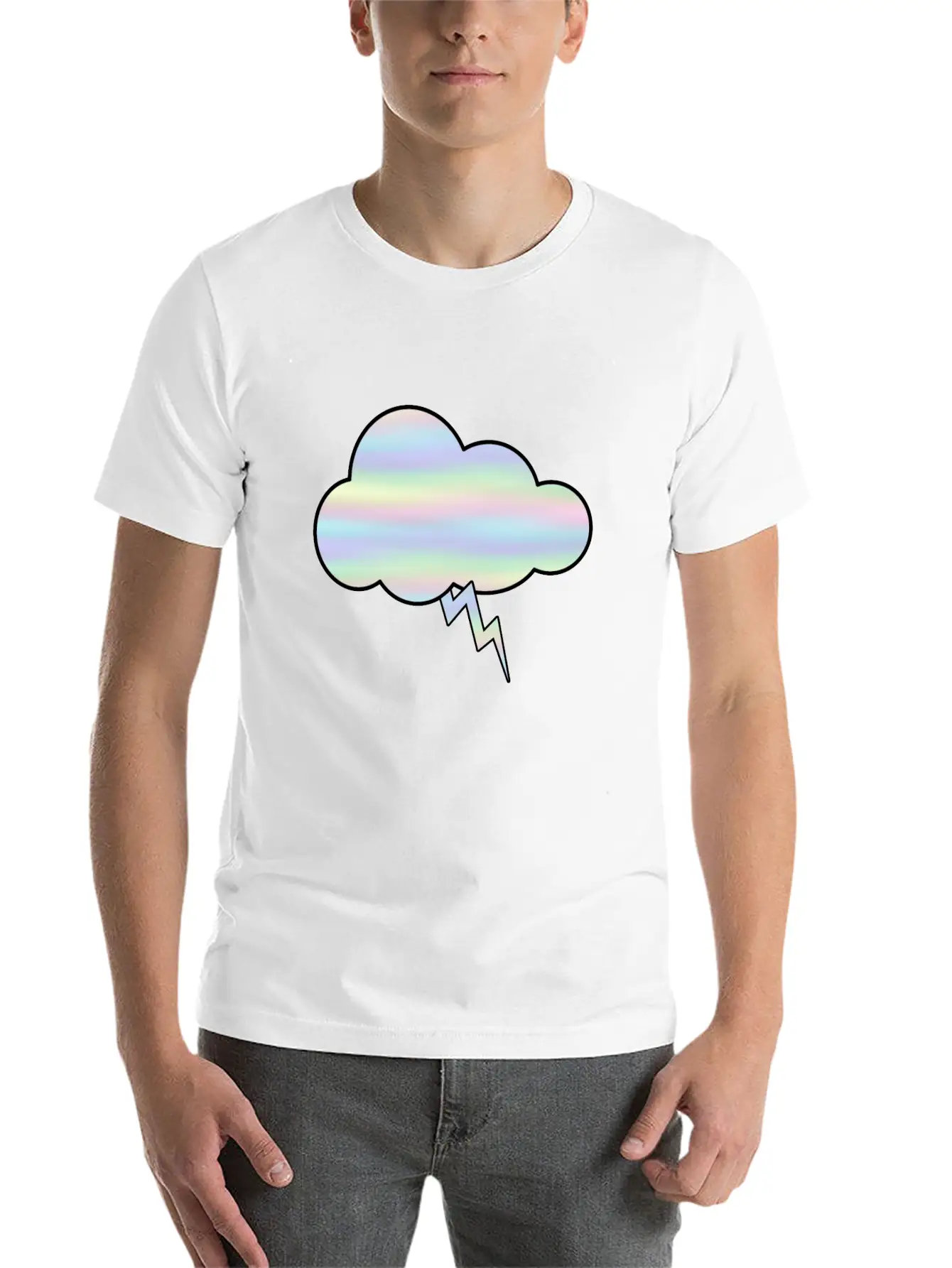 Thunderstorm Lightning Cloud Weather Simple Everyday Graphic Tee – Lightweight Summer Wear