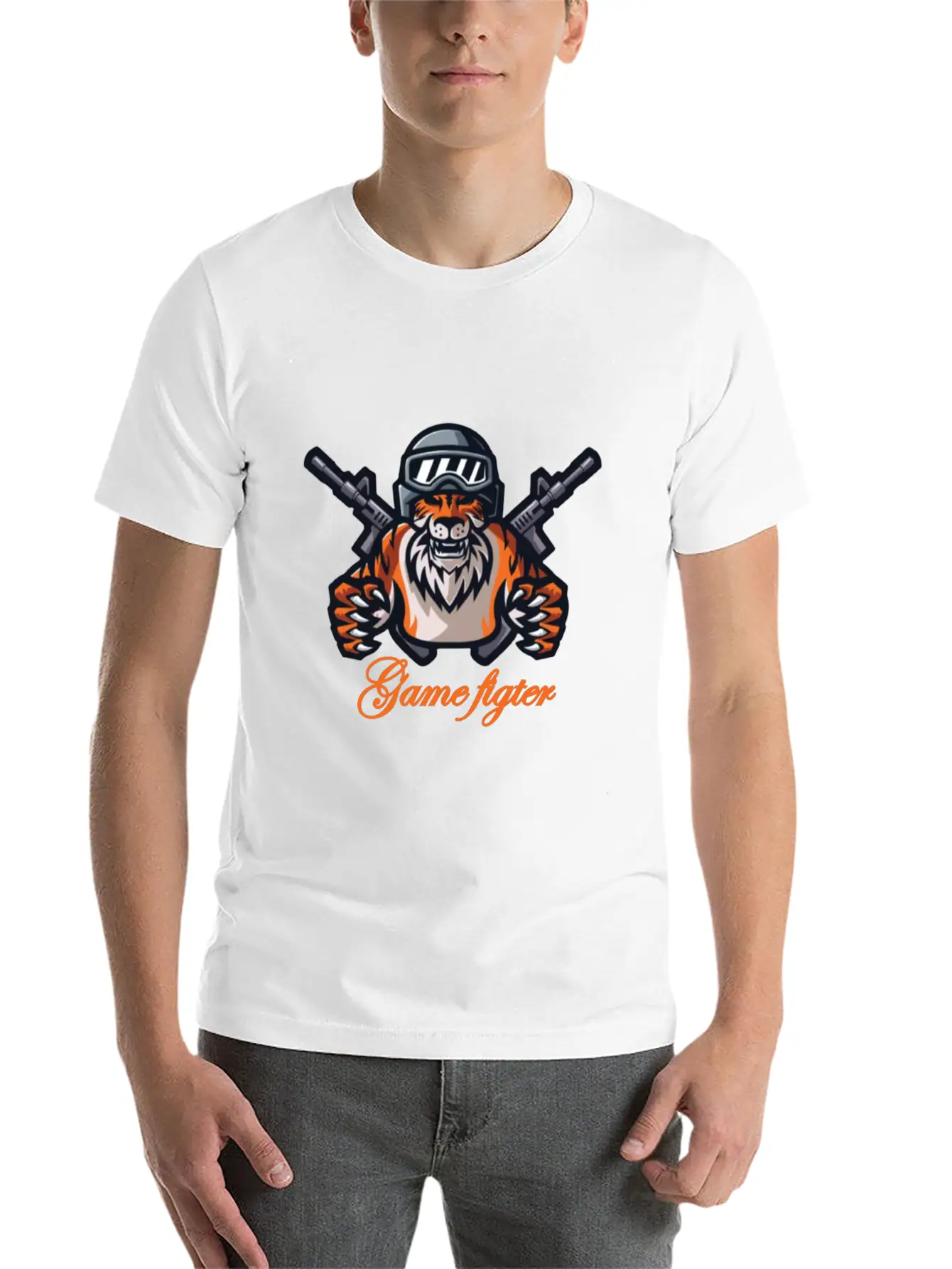 Tiger Fight Game Basic Graphic T-Shirt – Daily Comfort In Soft Cotton