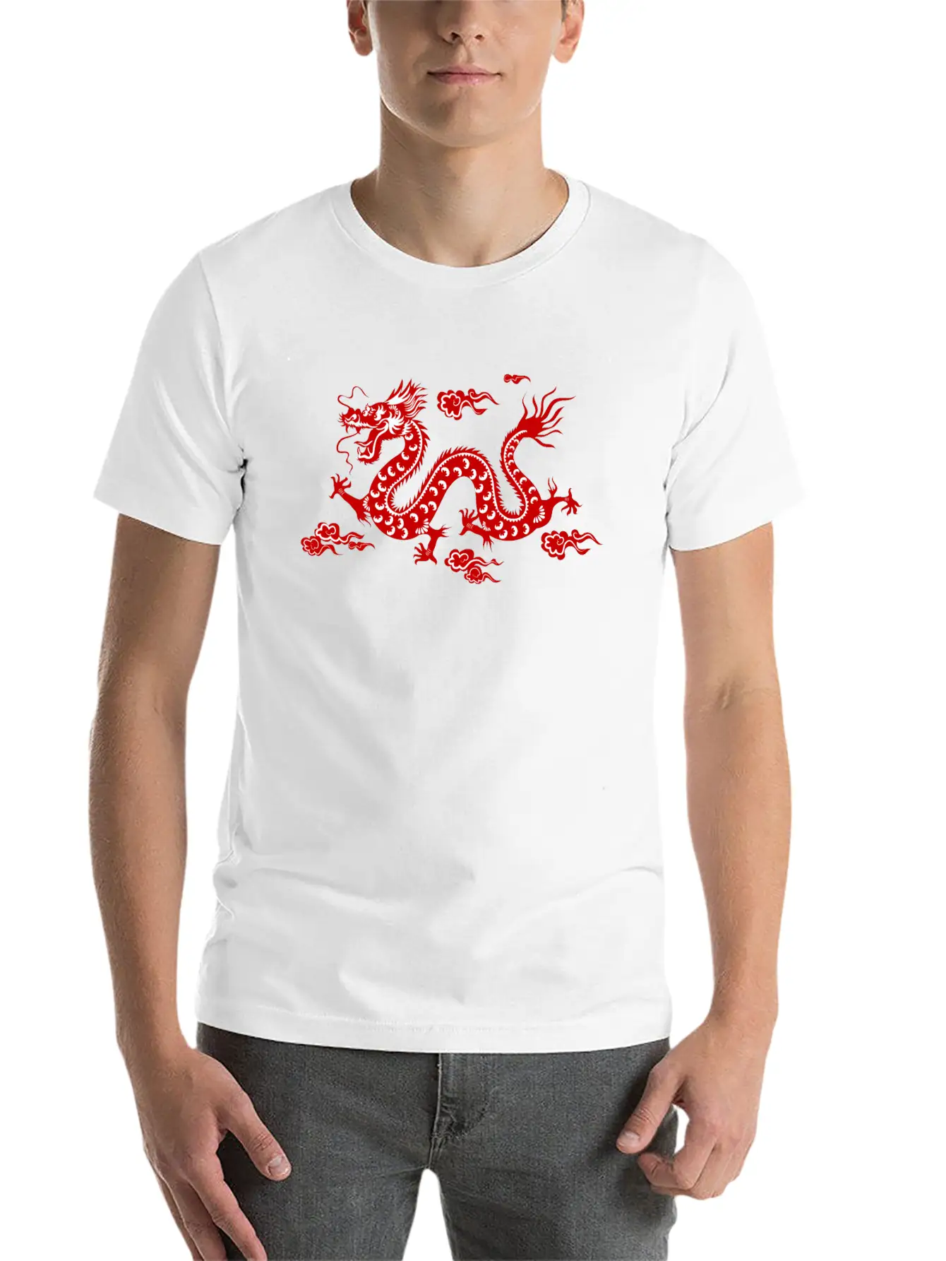 Traditional China Dragon Stylish Everyday T-Shirt – Unisex Basic Cotton Tee