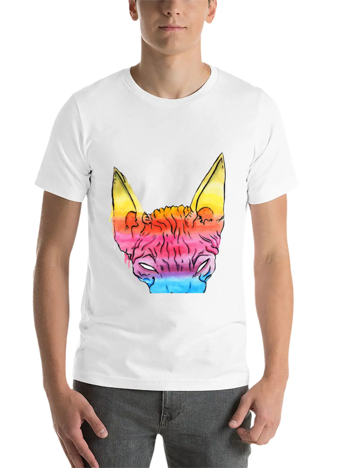 Tripping Pastel Character Basic Graphic T-Shirt – Daily Comfort In Soft Cotton