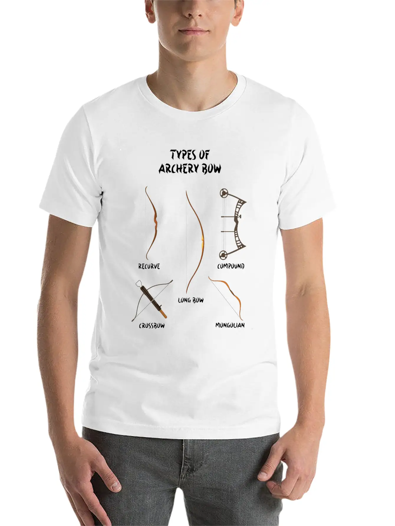 Types Of Bows, Longbows, Archery, Recurve Bow Stylish Everyday T-Shirt – Unisex Basic Cotton Tee