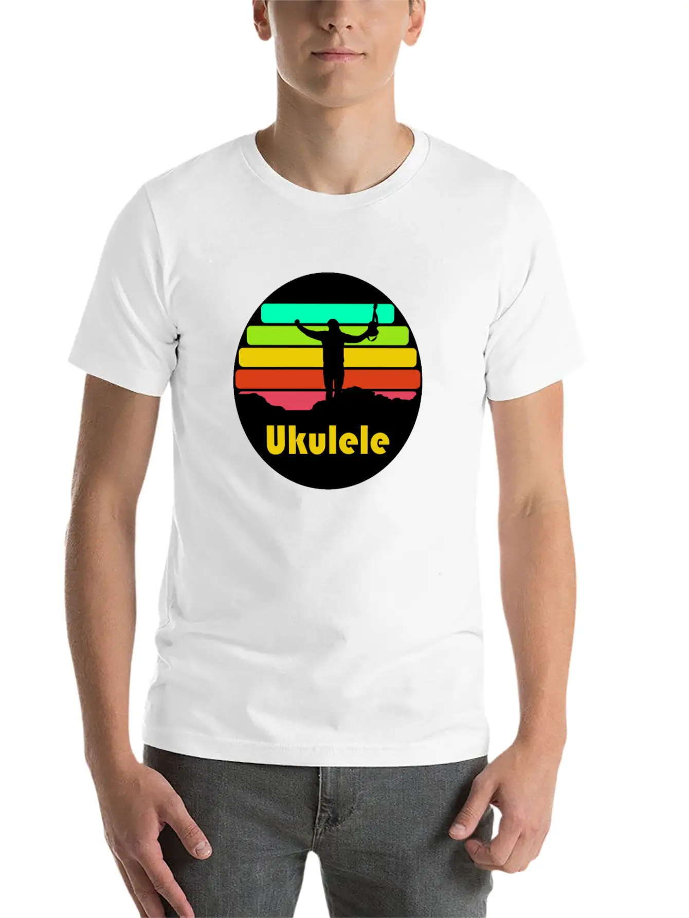 Ukulele Mountains Unisex Casual T-Shirt – Clean Design For Daily Comfort