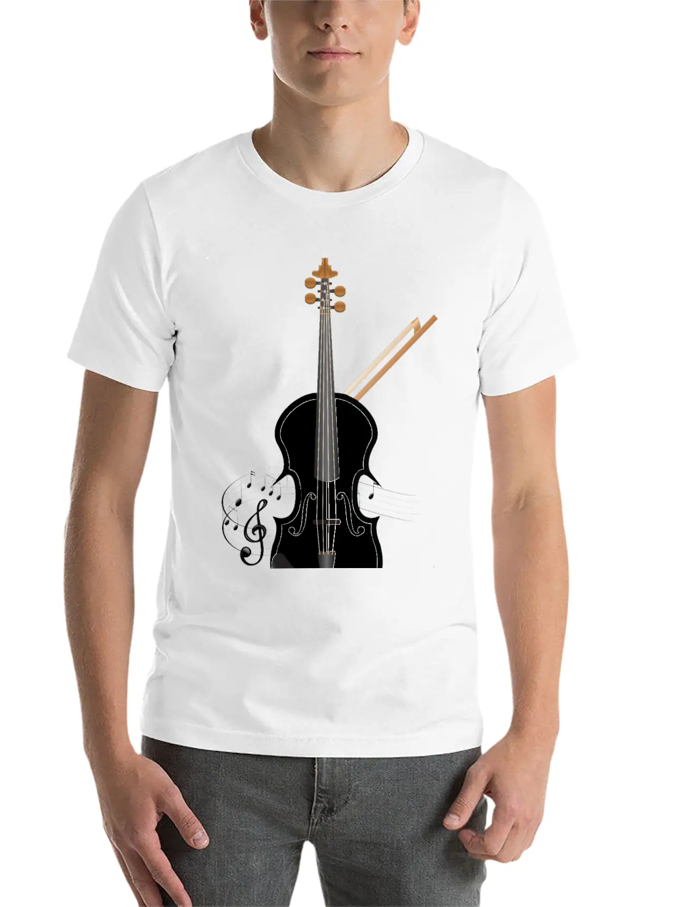Violin Music Classical Stylish Everyday T-Shirt – Unisex Basic Cotton Tee