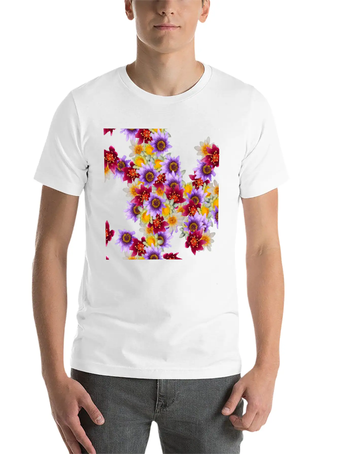 Water Flowers Stylish Everyday T-Shirt – Unisex Basic Cotton Tee