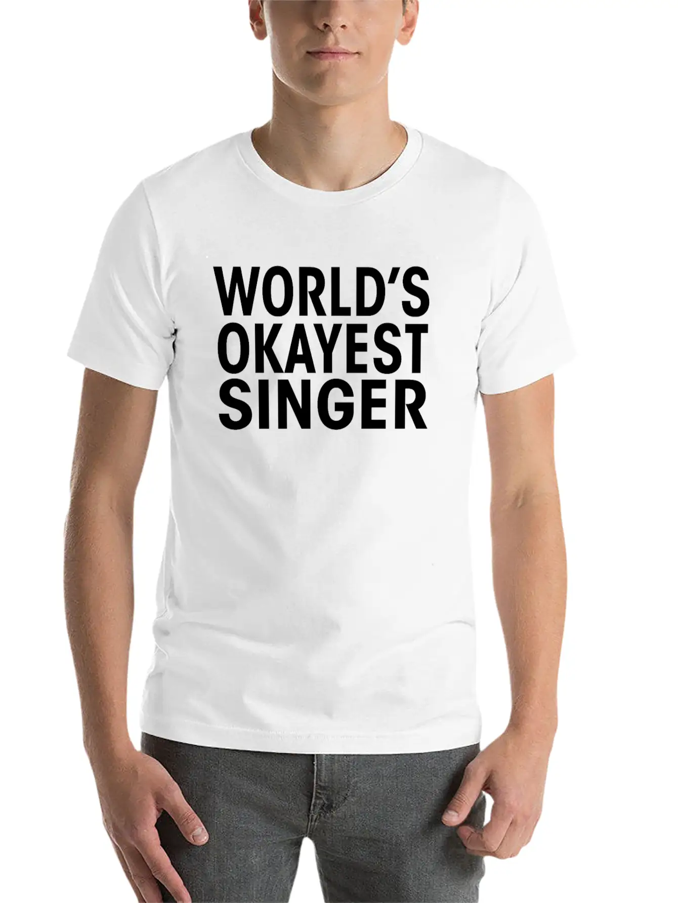 Worlds Okayest Singer Funny T-Shirt Basic Graphic T-Shirt – Daily Comfort In Soft Cotton