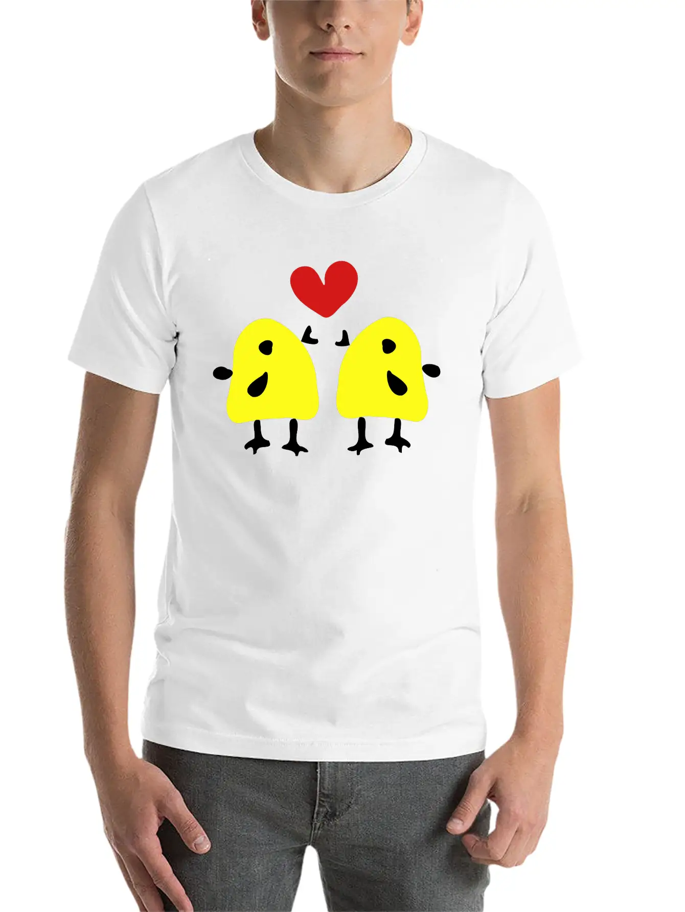 Yellow Birds In Love Stylish Everyday T-Shirt – Unisex Basic Cotton Tee
