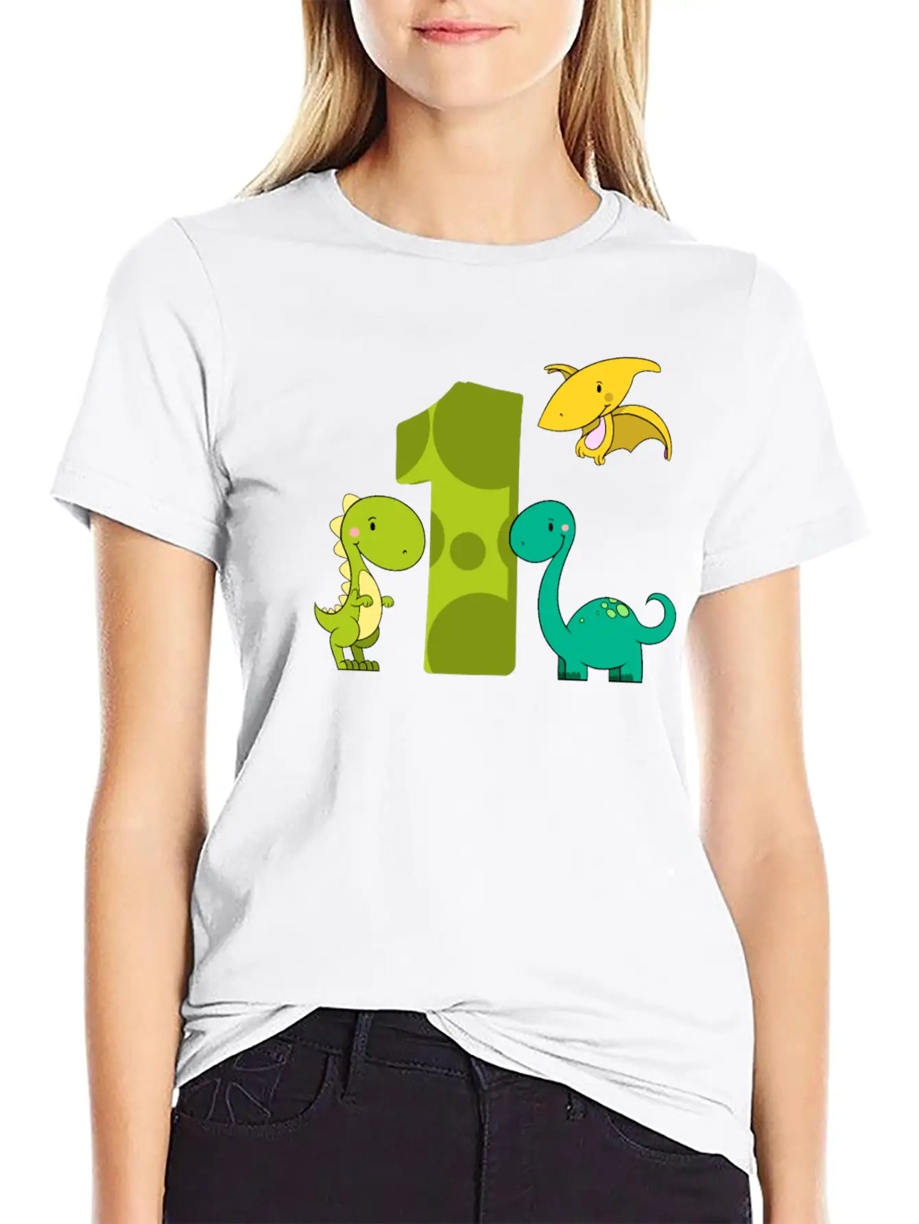 1 Year Old Boy Dinosaurs 1st Birthday Stylish Everyday T-Shirt – Unisex Basic Cotton Tee