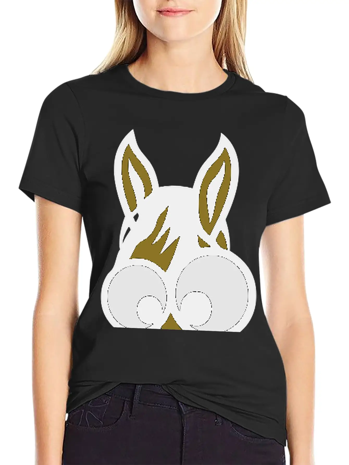 1010 Animal Horse Funny Face Essential Cotton Tee For Daily Outfits – Unisex Style