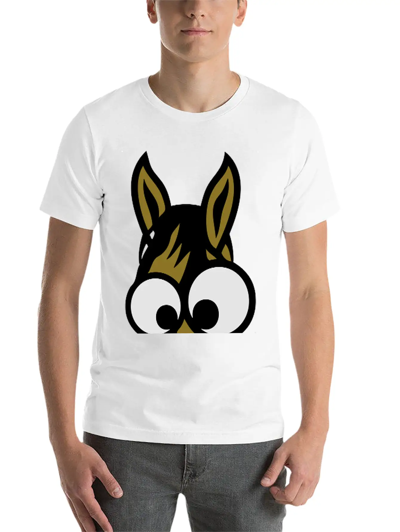 1010 Animal Horse Funny Face Essential Cotton Tee For Daily Outfits – Unisex Style