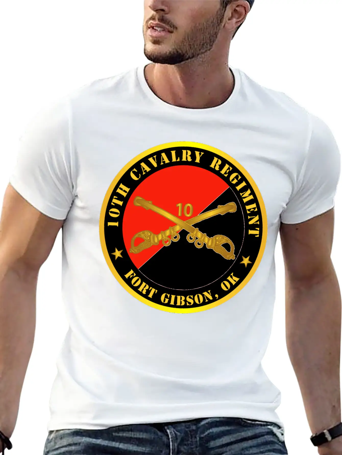 10th Cavalry Regiment Fort Gibson OK W Cav Branch Stylish Everyday T-Shirt – Unisex Basic Cotton Tee