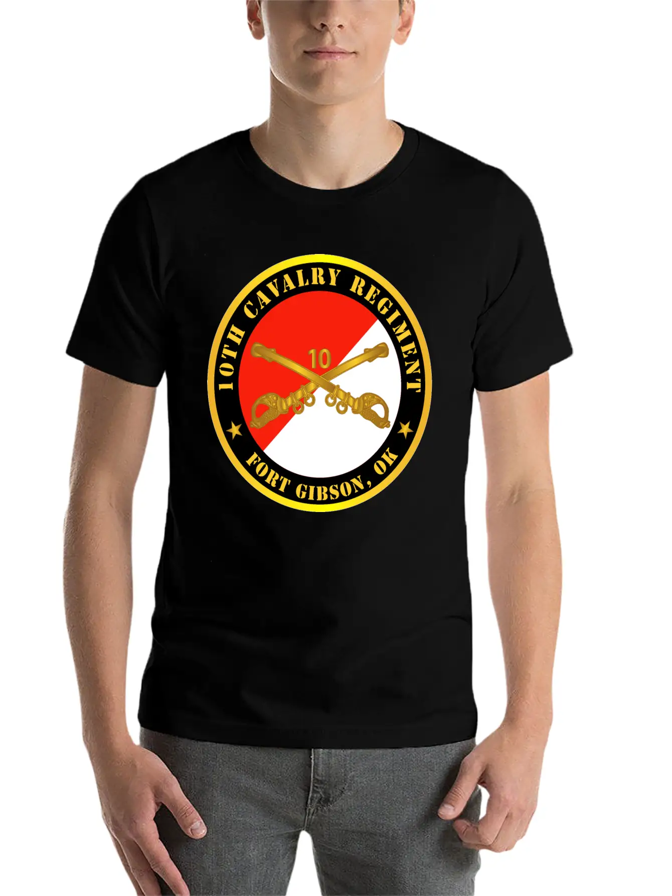 10th Cavalry Regiment Fort Gibson OK W Cav Branch Stylish Everyday T-Shirt – Unisex Basic Cotton Tee