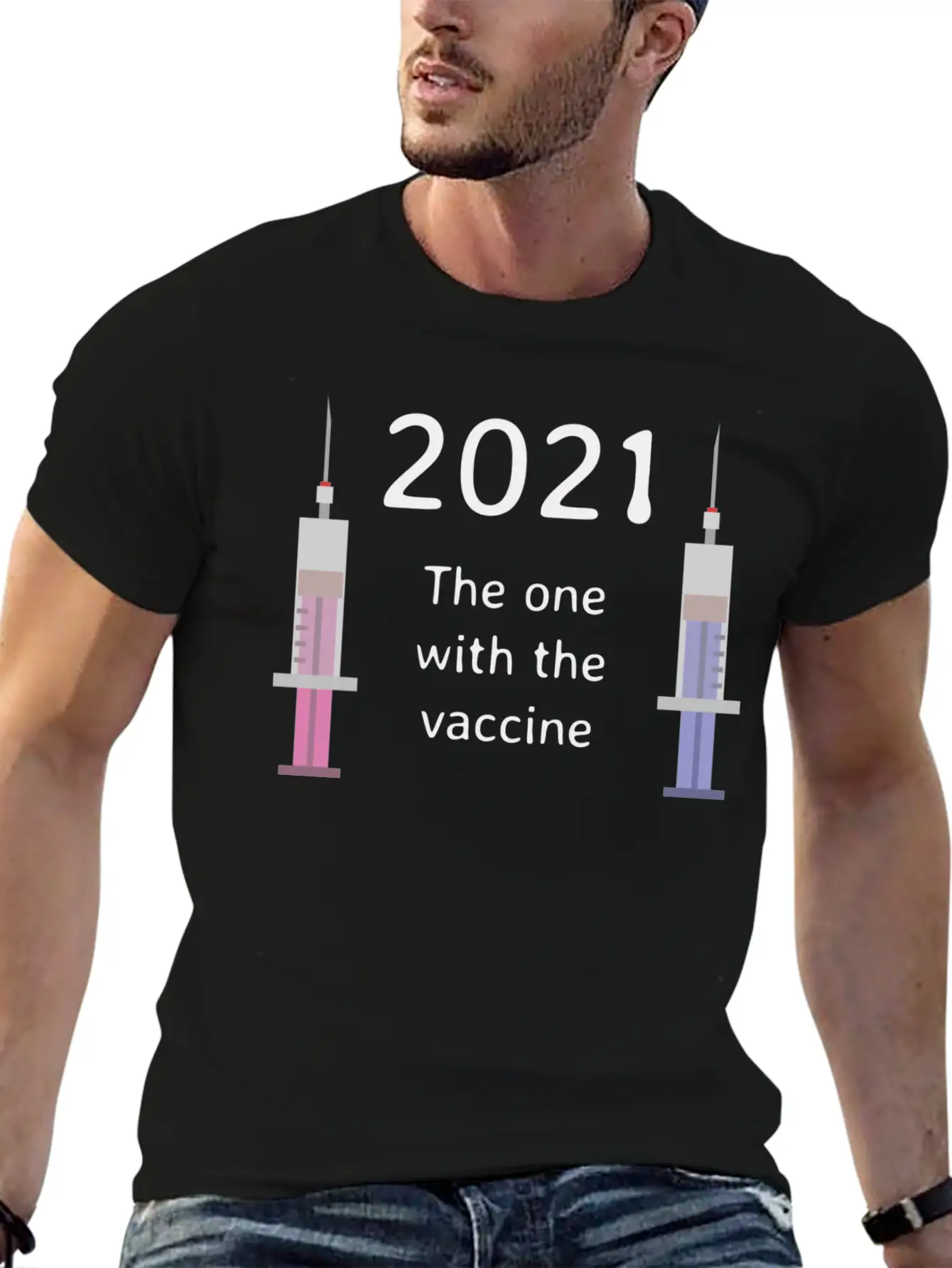 2021 - The One With The Vaccine Stylish Everyday T-Shirt – Unisex Basic Cotton Tee