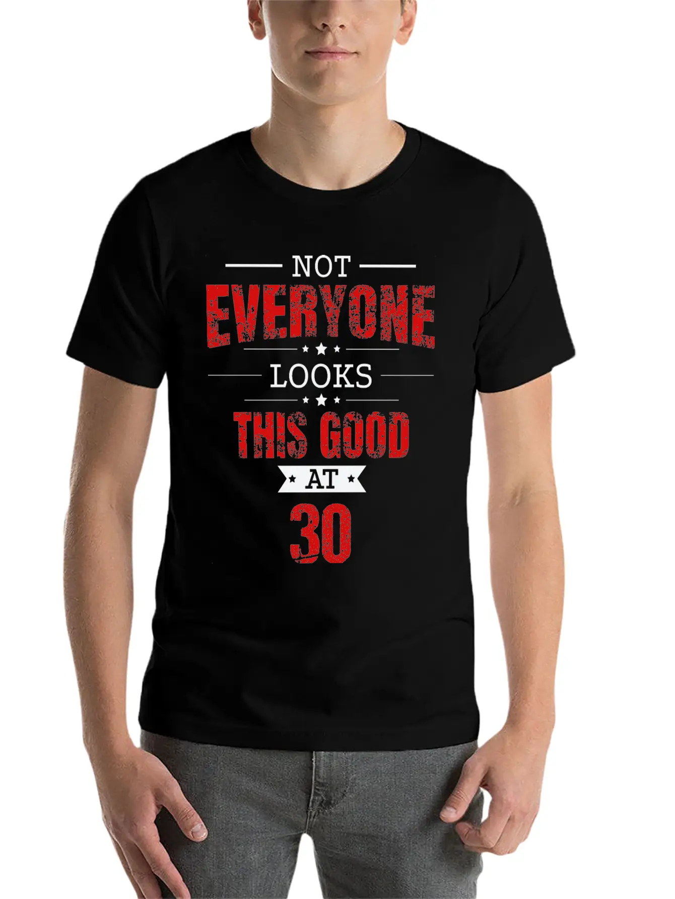 30th Birthday Gift Retro Thirty 30 Years Looks Stylish Everyday T-Shirt – Unisex Basic Cotton Tee