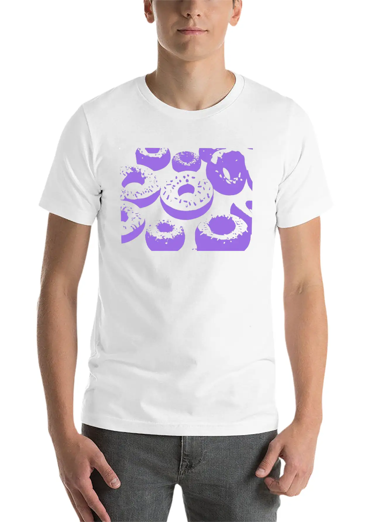 3d Purple Donuts Lightweight Cotton T-Shirt – Daily Comfort Graphic Shirt
