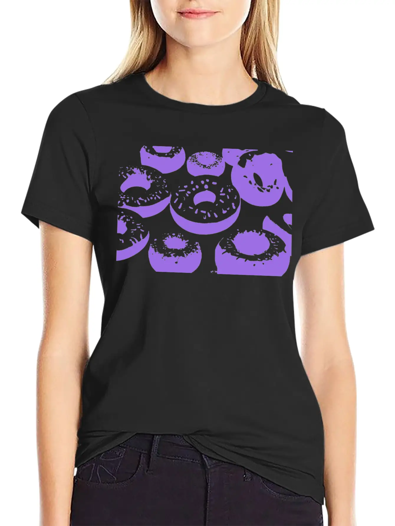 3d Purple Donuts Lightweight Cotton T-Shirt – Daily Comfort Graphic Shirt