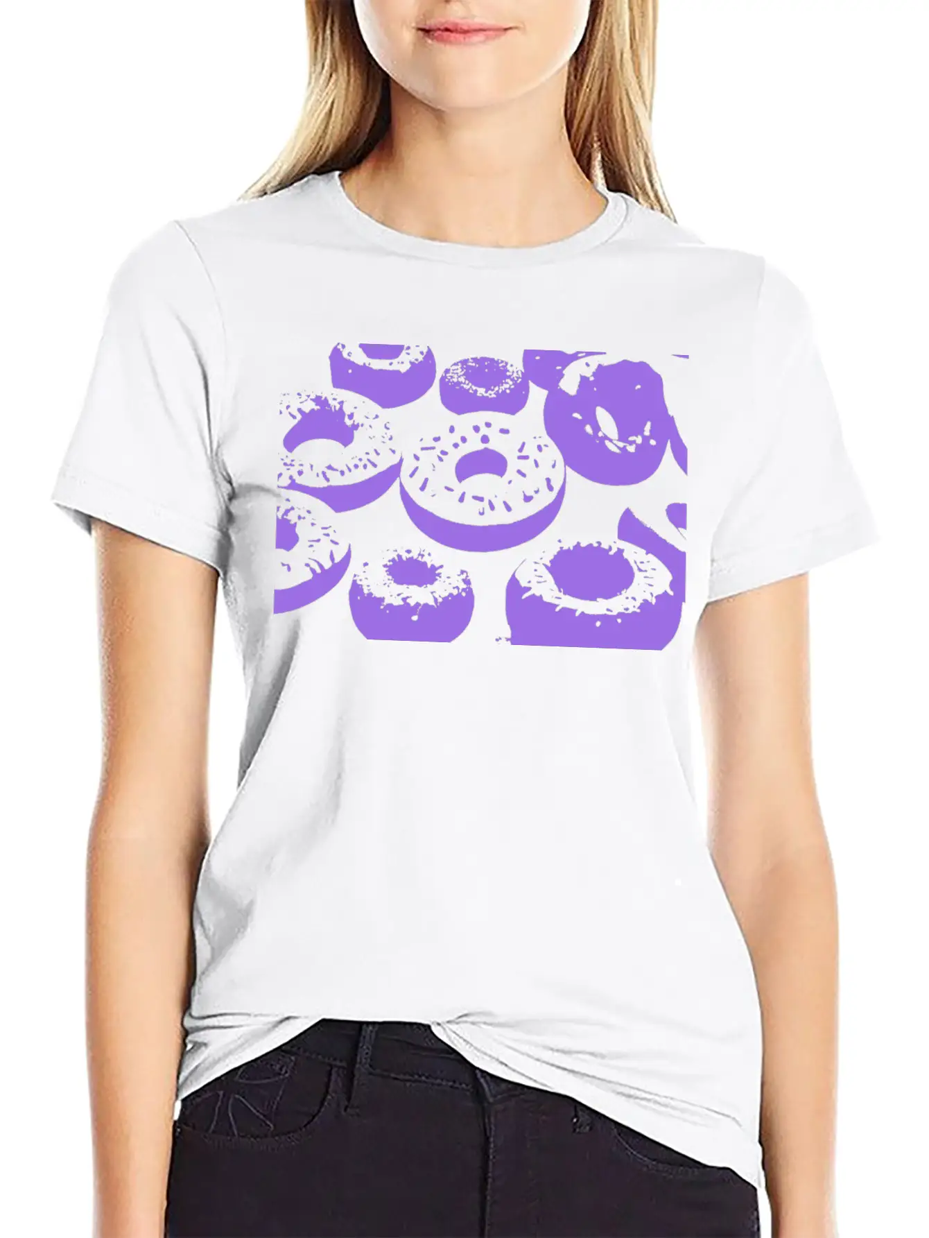 3d Purple Donuts Lightweight Cotton T-Shirt – Daily Comfort Graphic Shirt