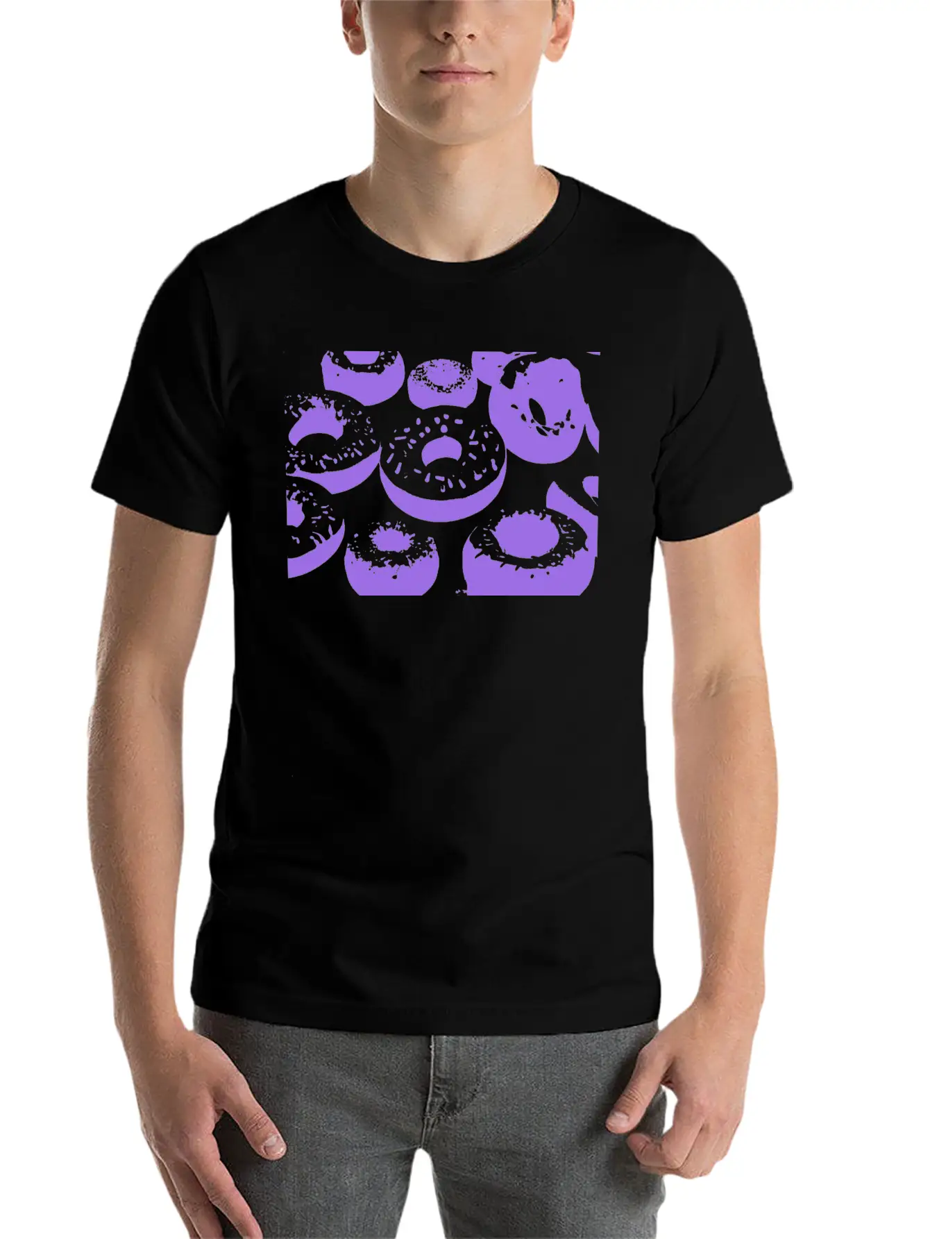 3d Purple Donuts Lightweight Cotton T-Shirt – Daily Comfort Graphic Shirt