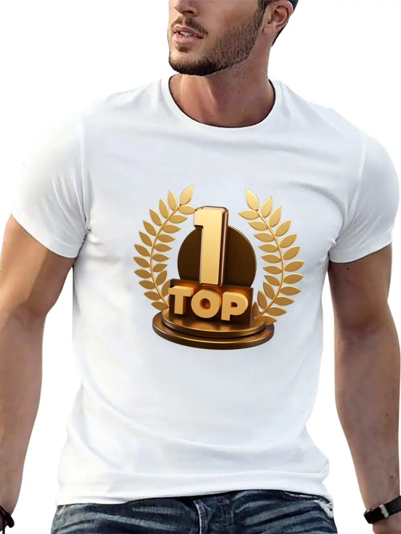 3d Top Trophy For First Winner Design Basic Graphic T-Shirt – Daily Comfort In Soft Cotton
