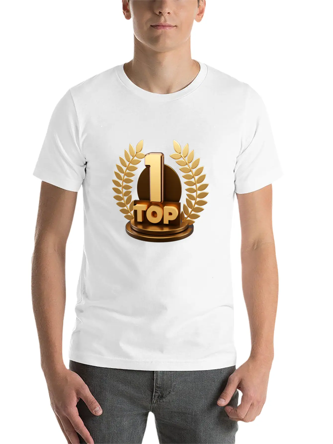 3d Top Trophy For First Winner Design Basic Graphic T-Shirt – Daily Comfort In Soft Cotton