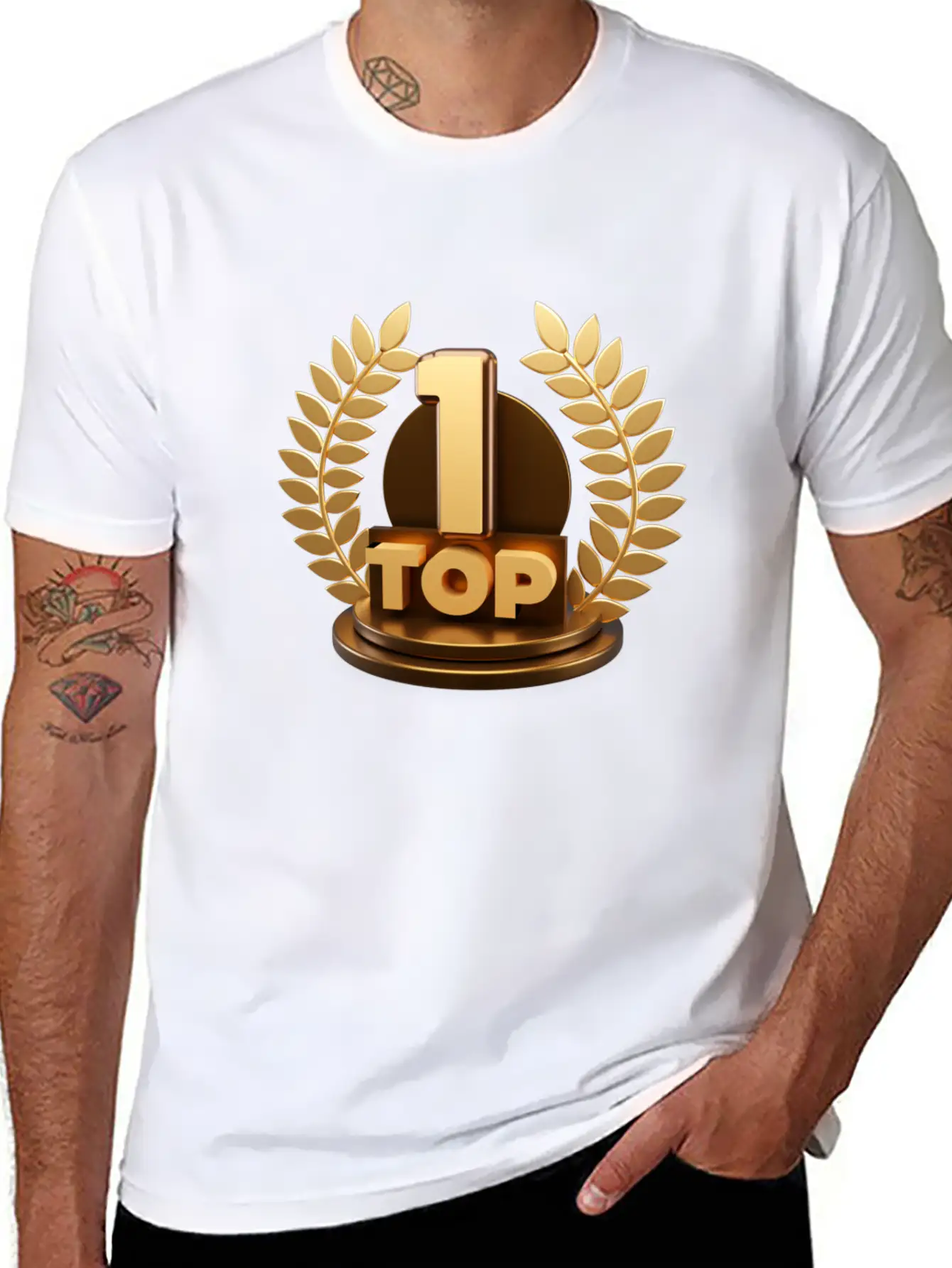 3d Top Trophy For First Winner Design Basic Graphic T-Shirt – Daily Comfort In Soft Cotton