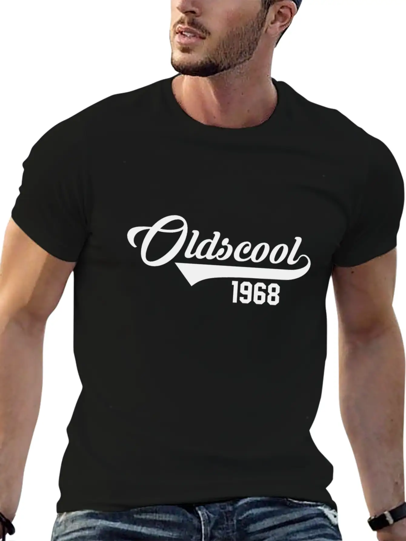 50th Birthday Oldscool 1968 Stylish Everyday T-Shirt – Unisex Basic Cotton Tee