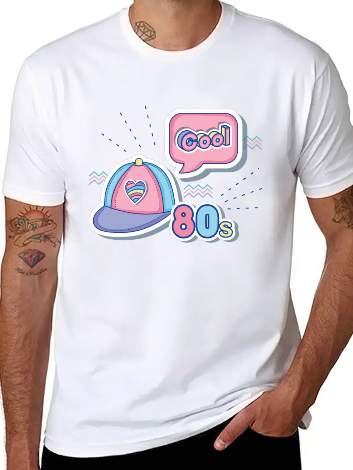 80s Retro Costume Outfit Mottoparty Gift Stylish Everyday T-Shirt – Unisex Basic Cotton Tee