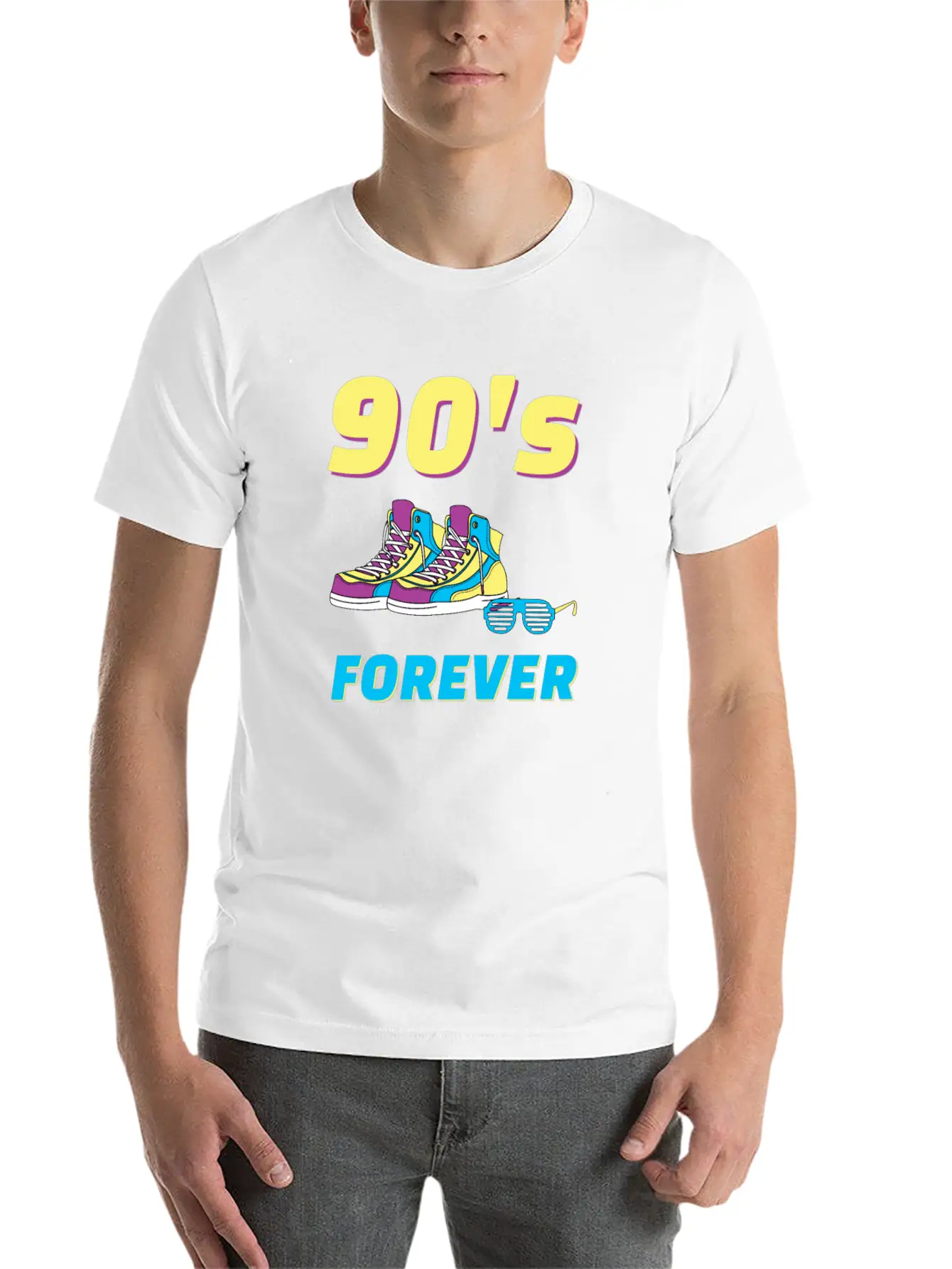 90s Forever Outfit 90's Party Costume Retro Stylish Everyday T-Shirt – Unisex Basic Cotton Tee