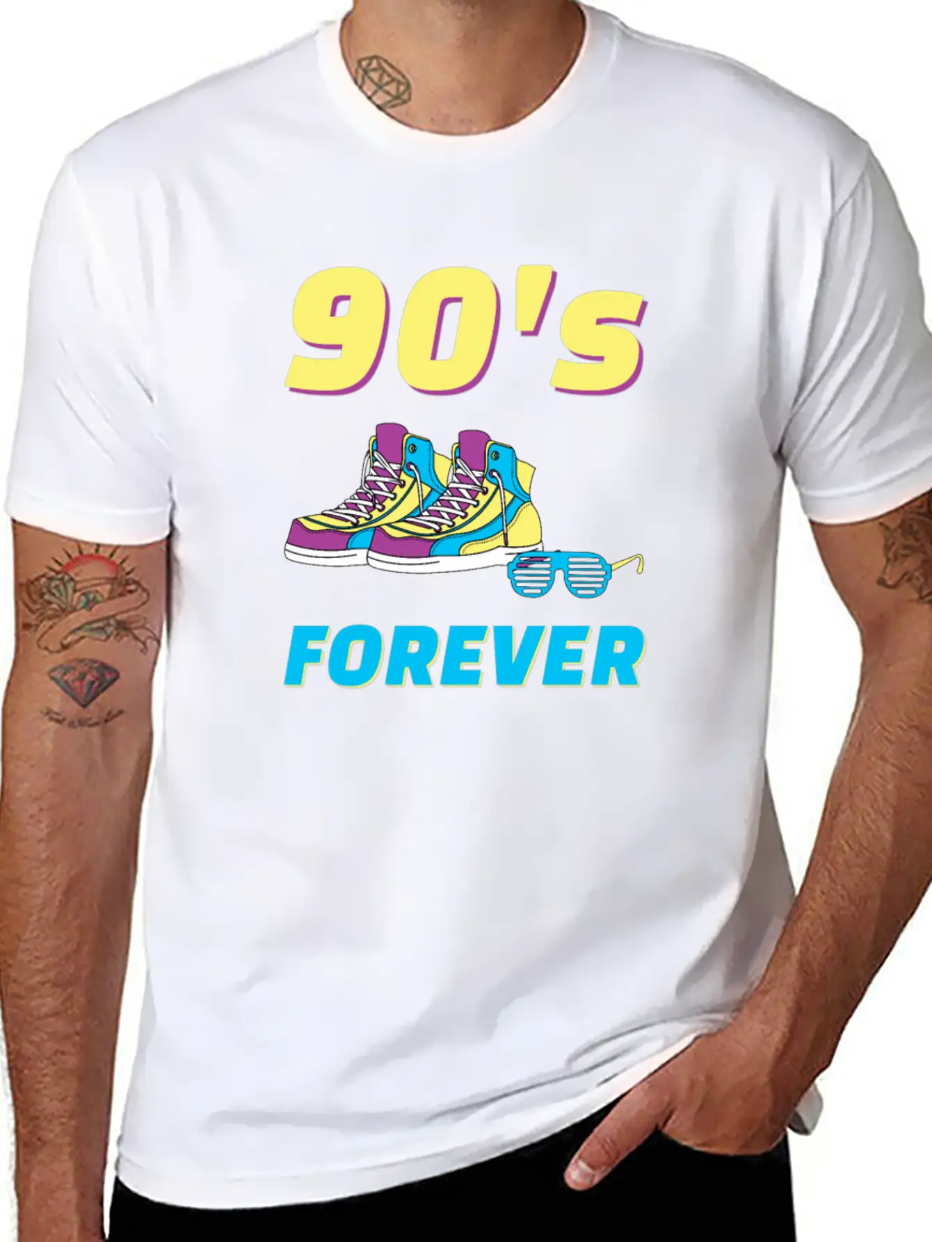 90s Forever Outfit 90's Party Costume Retro Stylish Everyday T-Shirt – Unisex Basic Cotton Tee