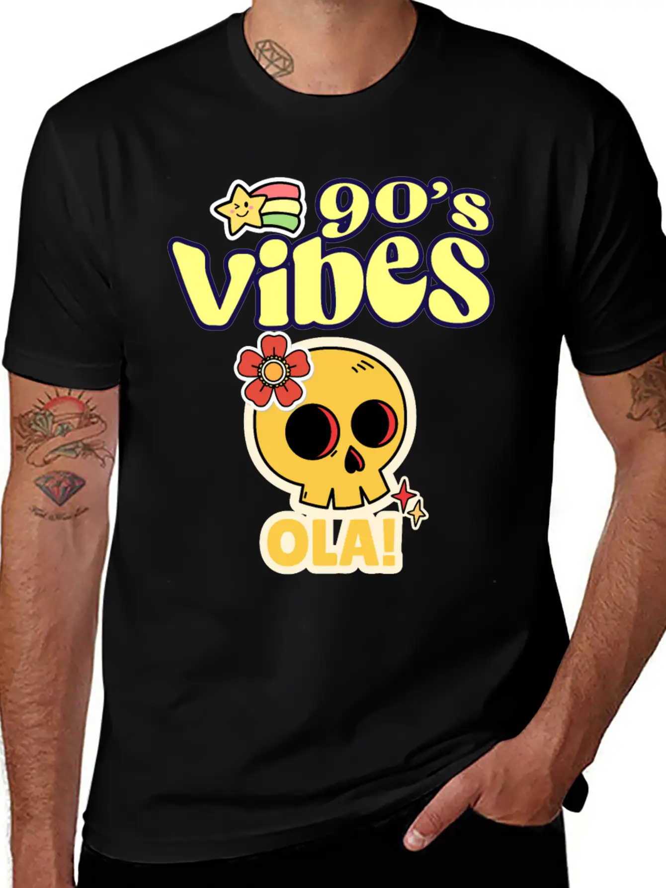 90's Vibes Retro Skull Stylish Everyday T-Shirt – Unisex Basic Cotton Tee
