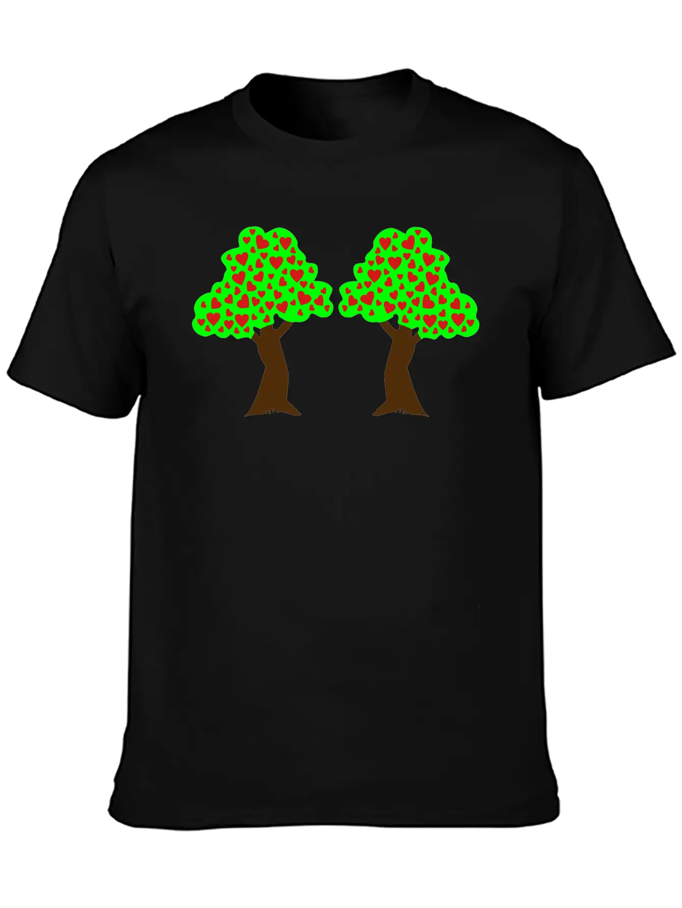 ❤ټRomantic Heart Trees-Plant Love Treesټ❤ Basic Graphic T-Shirt – Daily Comfort In Soft Cotton