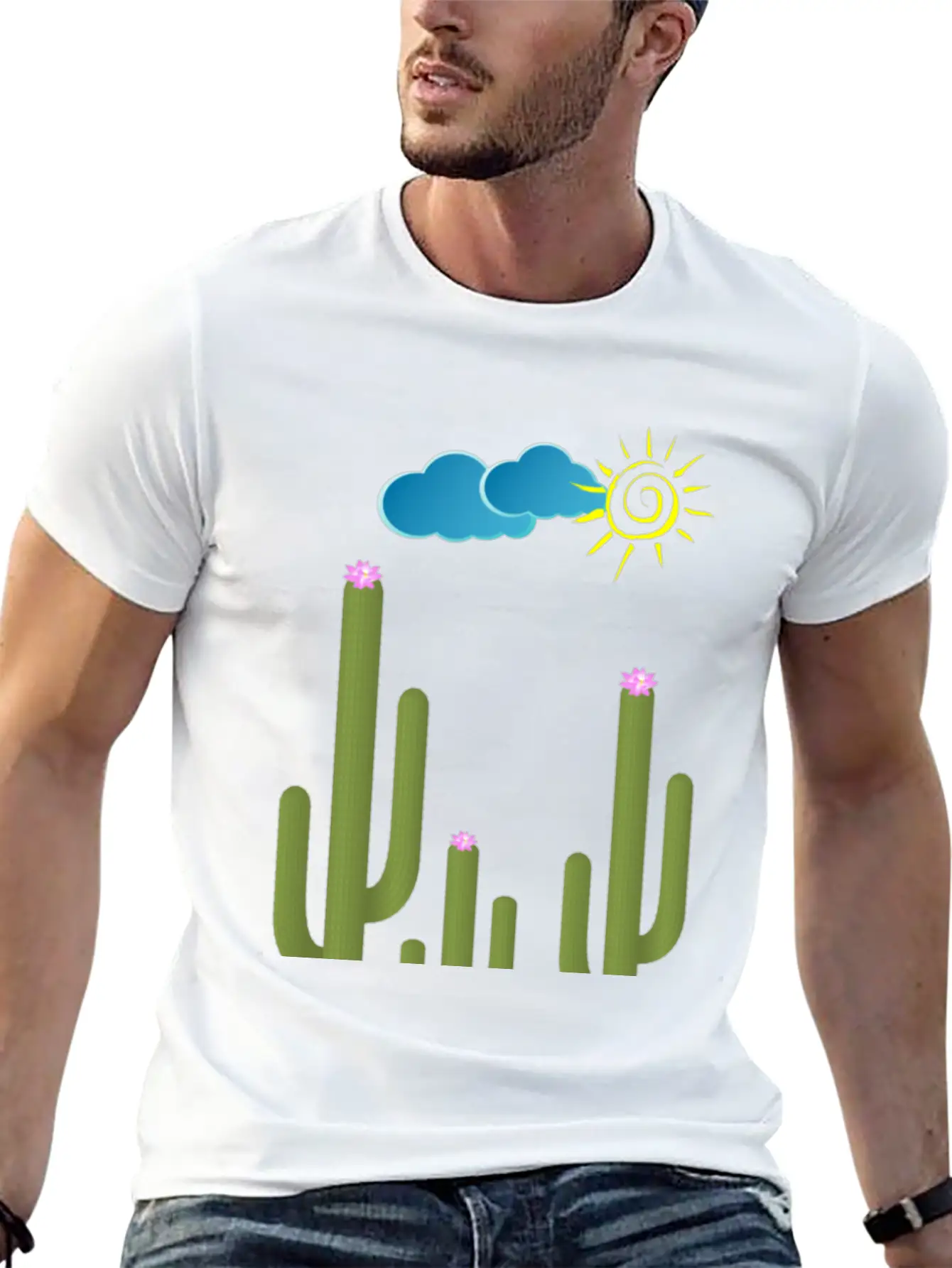 A Cactus Summer Basic Graphic T-Shirt – Daily Comfort In Soft Cotton