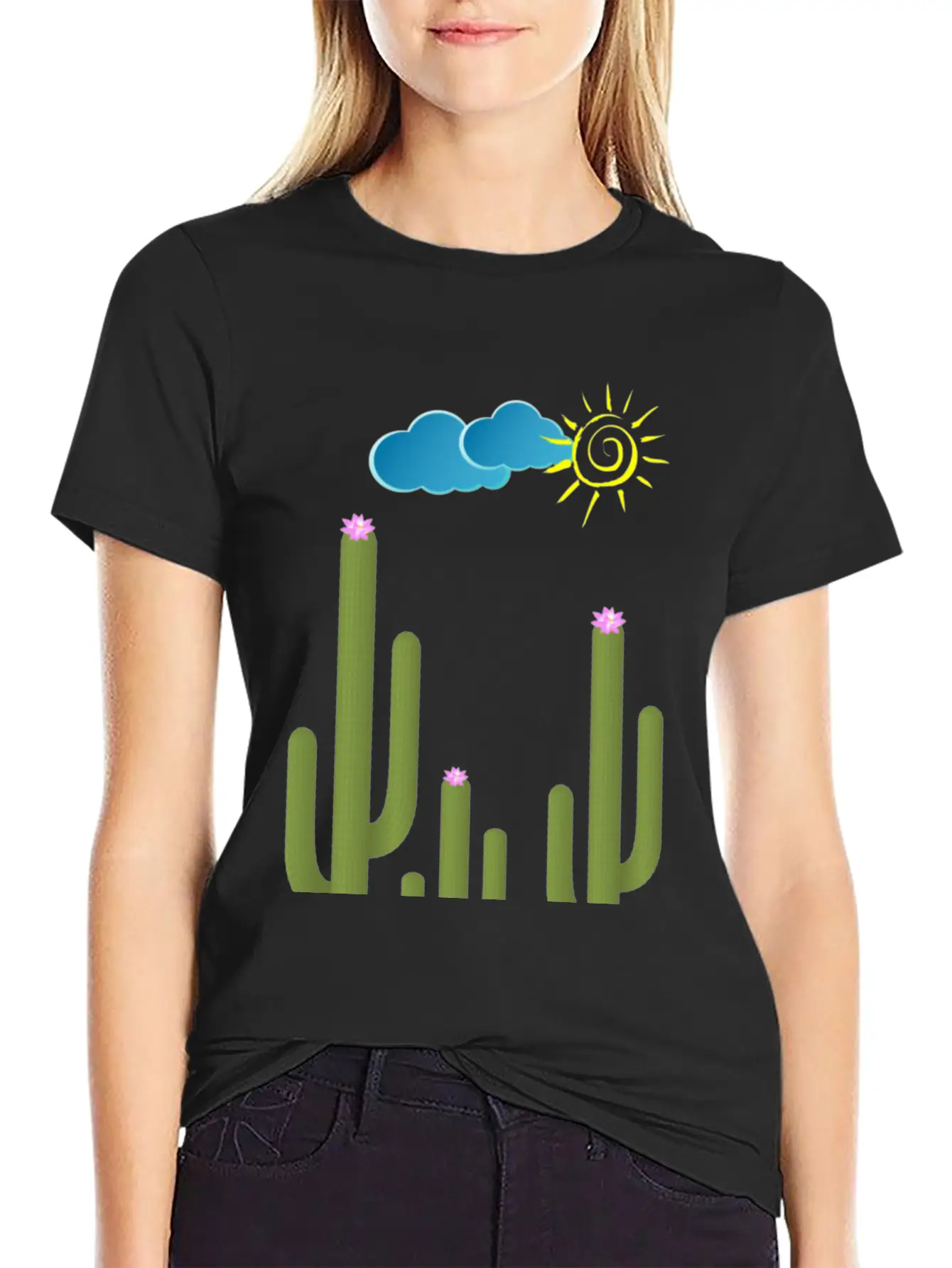 A Cactus Summer Basic Graphic T-Shirt – Daily Comfort In Soft Cotton
